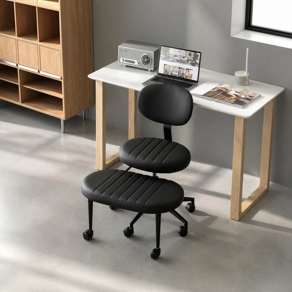 GOODSILO Compact Upholstered Velvet Office Chair
