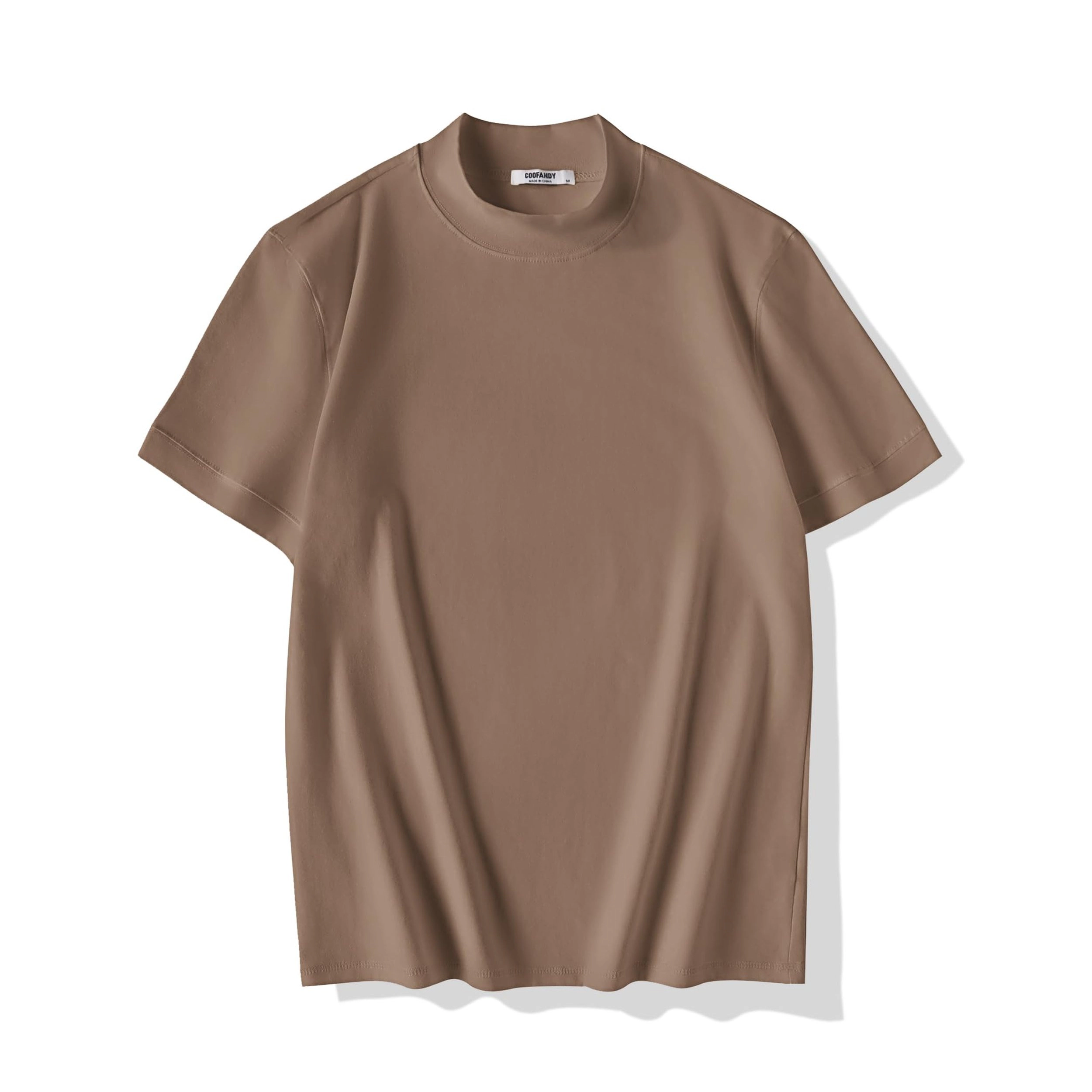 COOFANDY Men's Regular Fit Short Sleeve Mock Neck T-Shirt