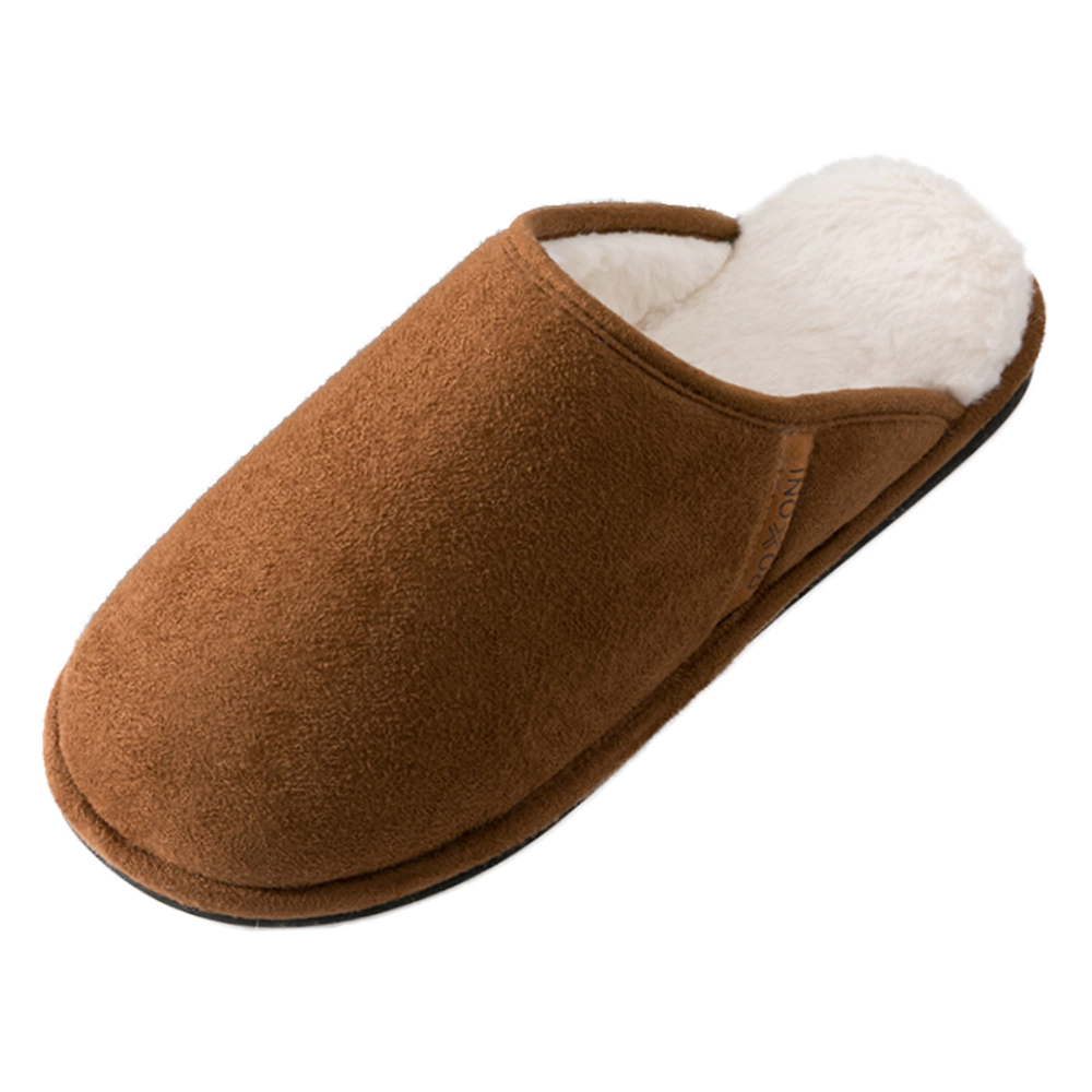 Roxoni Men's Memory Foam House Slippers with Fur Lining Non-Slip Indoor Comfort