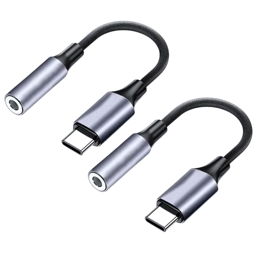 Qixxronics USB-C to 3.5mm Headphone Jack Adapter, (2 Pack) USB C to AUX Adapter