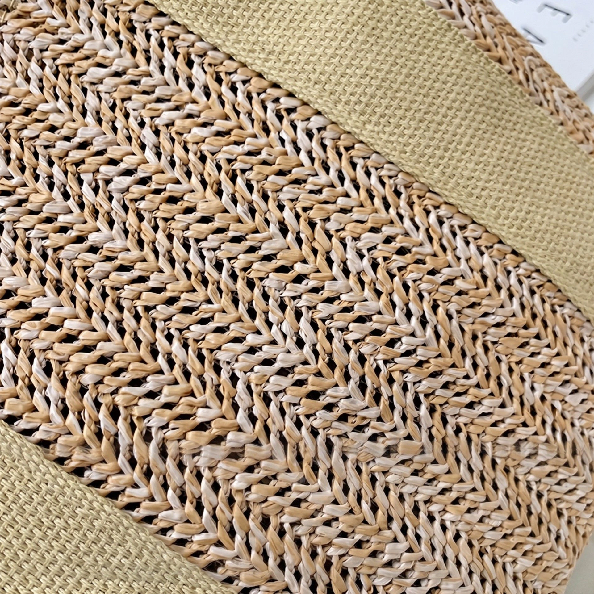 Alilang Women's Woven Straw Tote Bag with Wide Shoulder Straps Lightweight Crochet Knit Small Bag, Khaki