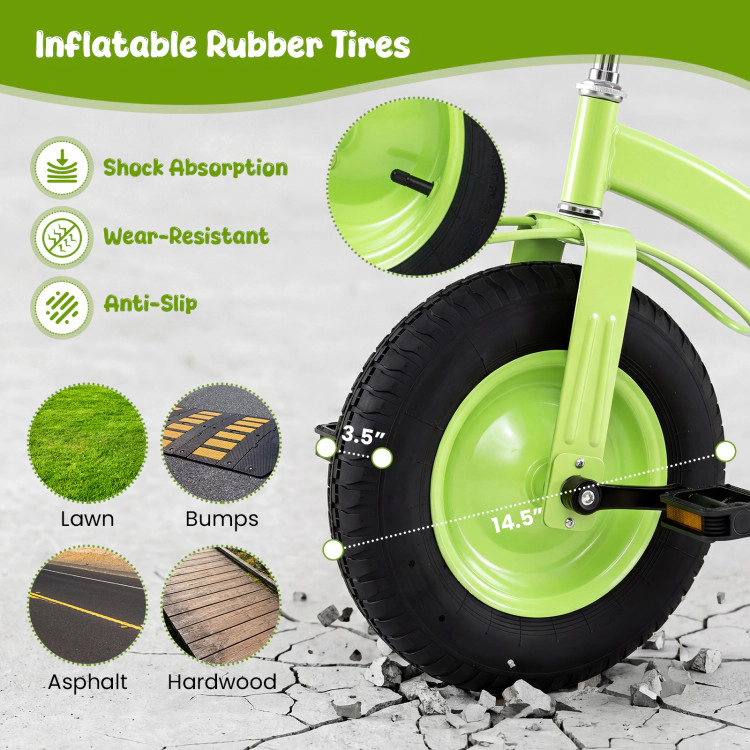 Hivvago Kids Carbon Steel Bike with Inflatable Rubber Tires
