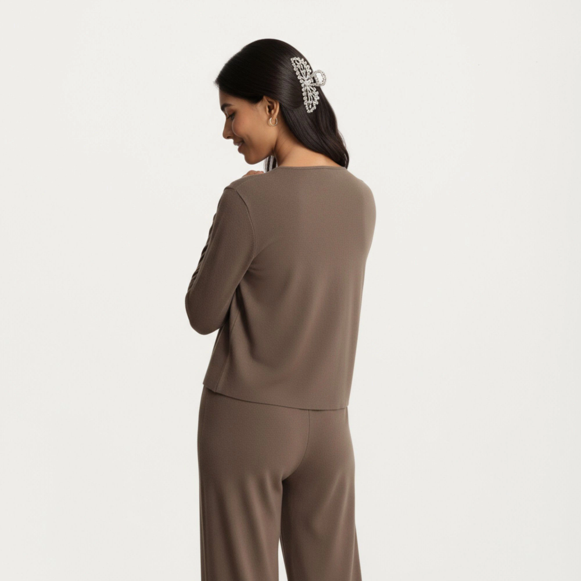 Anna-Kaci Women's 3-Piece Pajama Set with Ribbed Tank Top Long Sleeve Button Cardigan and Relaxed Fit Pants