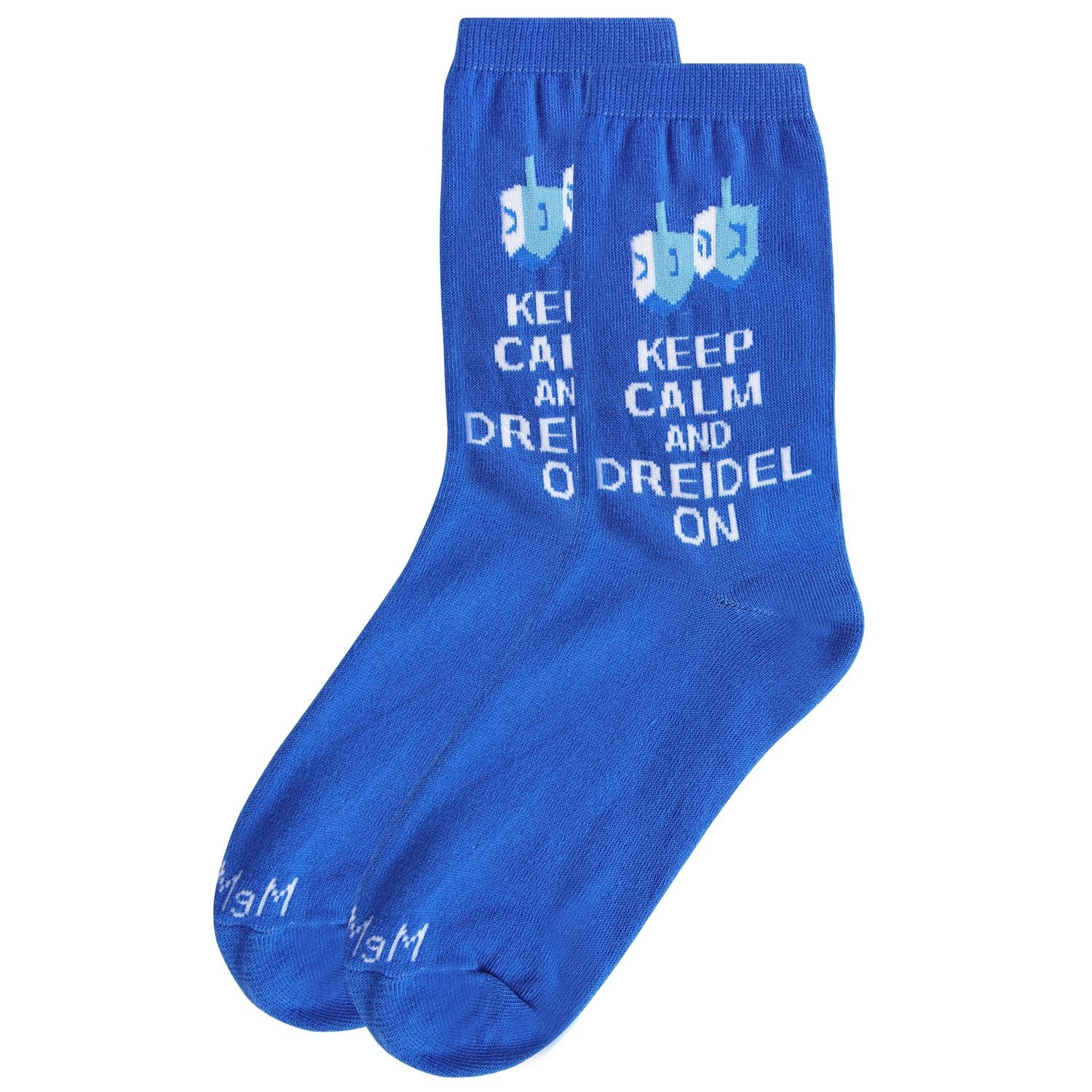 MeMoi Keep Calm & Dreidel On Holiday Crew Socks