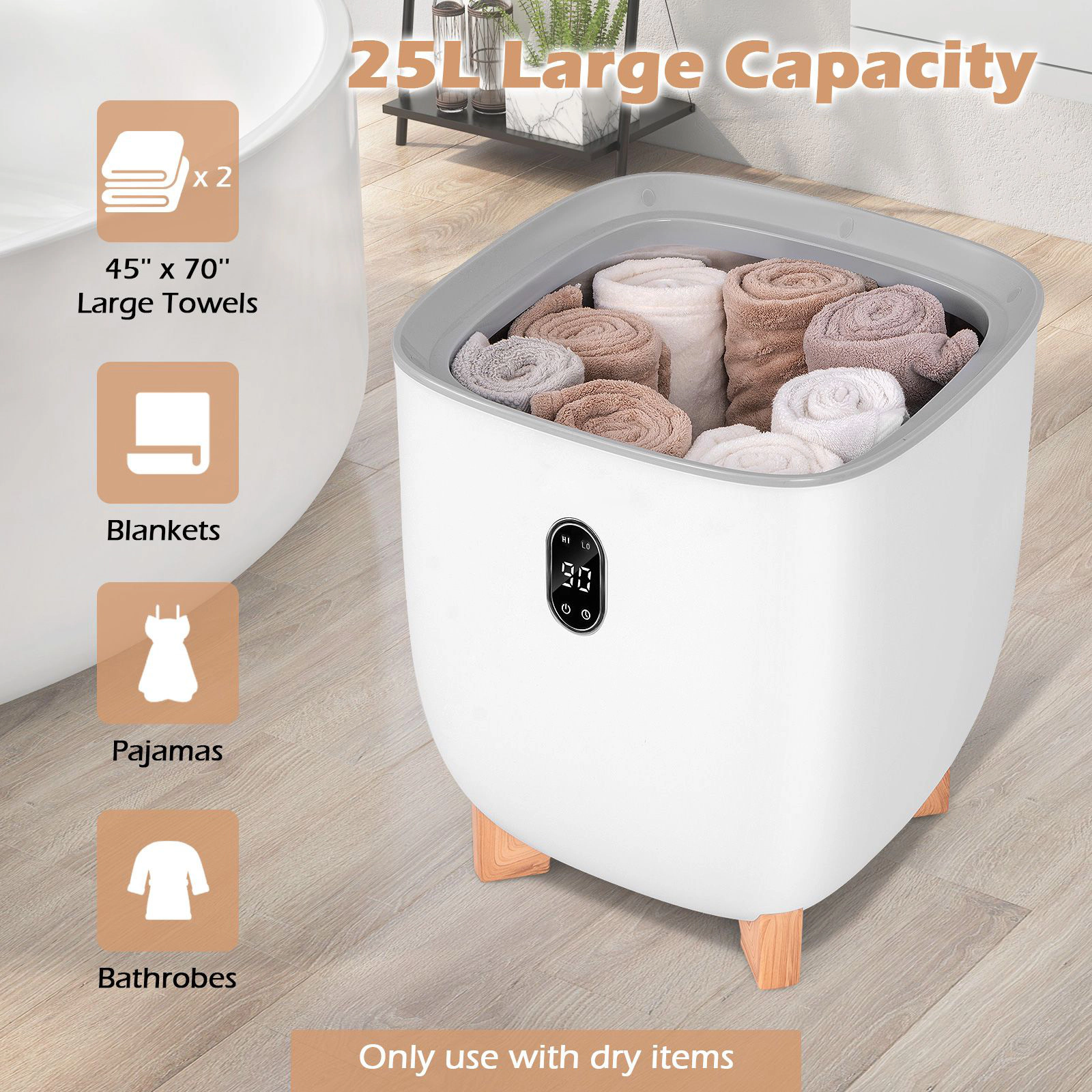 SlickBlue Large Capacity Heated Towel Warmer for Home Spa Comfort
