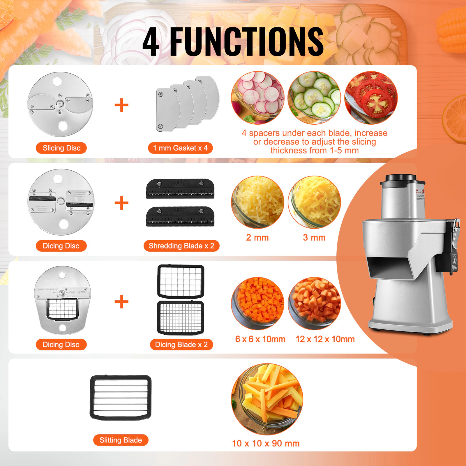 HONGGE Electric Vegetable Slicer Food Cutter