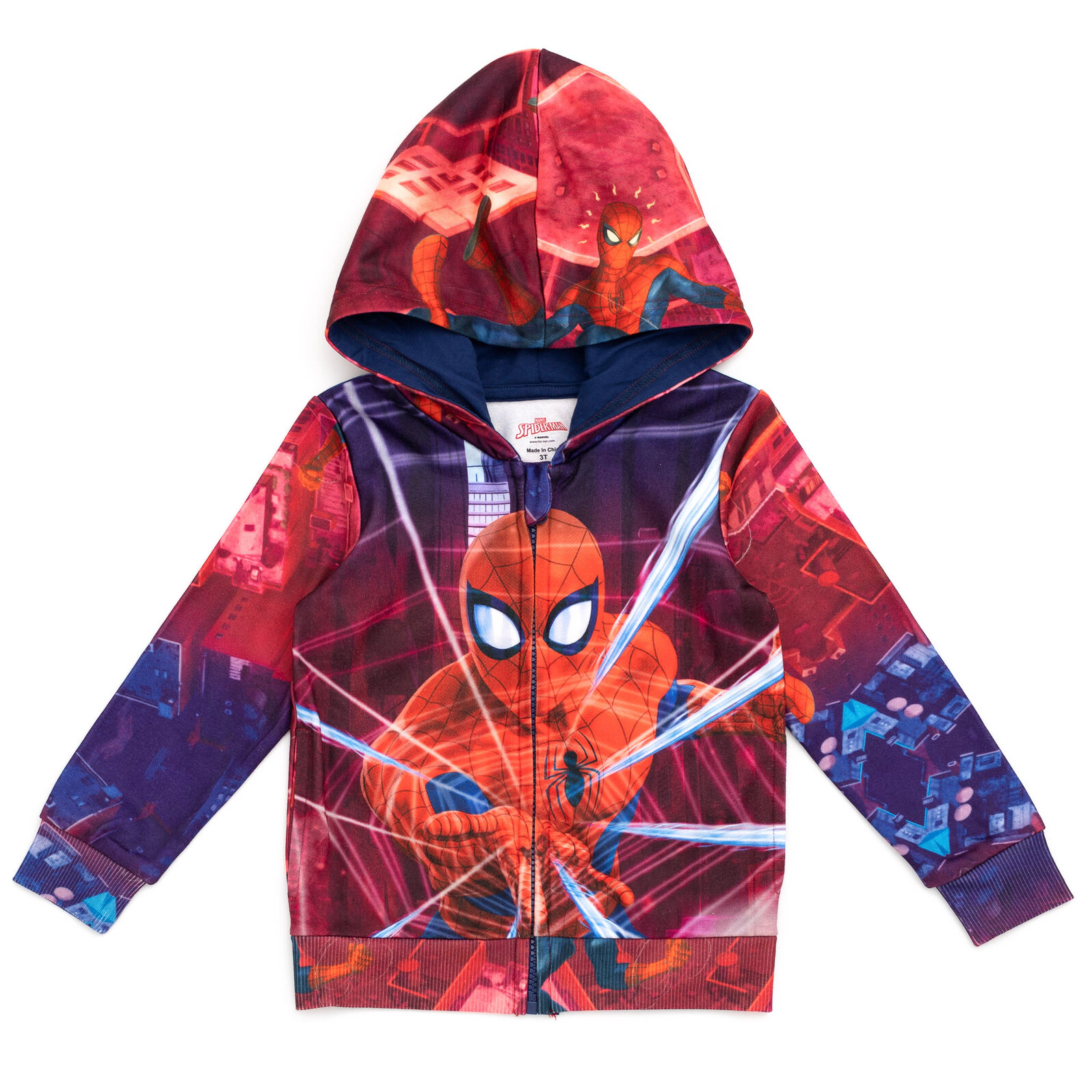 Marvel Spider-Man Boys' Zip-Up Hooded Sweatshirt
