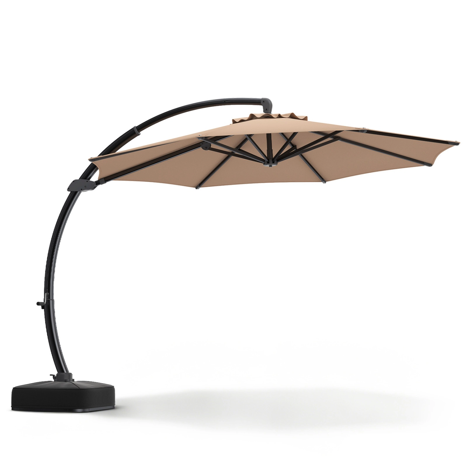 SUGIFT 360-Degree Rotation Tilt and Weighted Base 11 FT Cantilever Patio Umbrella