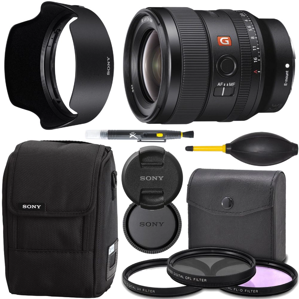 Sony FE 24mm f/1.4 GM: Full Frame Lens (SEL24F14GM) + AOM Pro Starter Bundle Kit - international Version (1 Year AOM