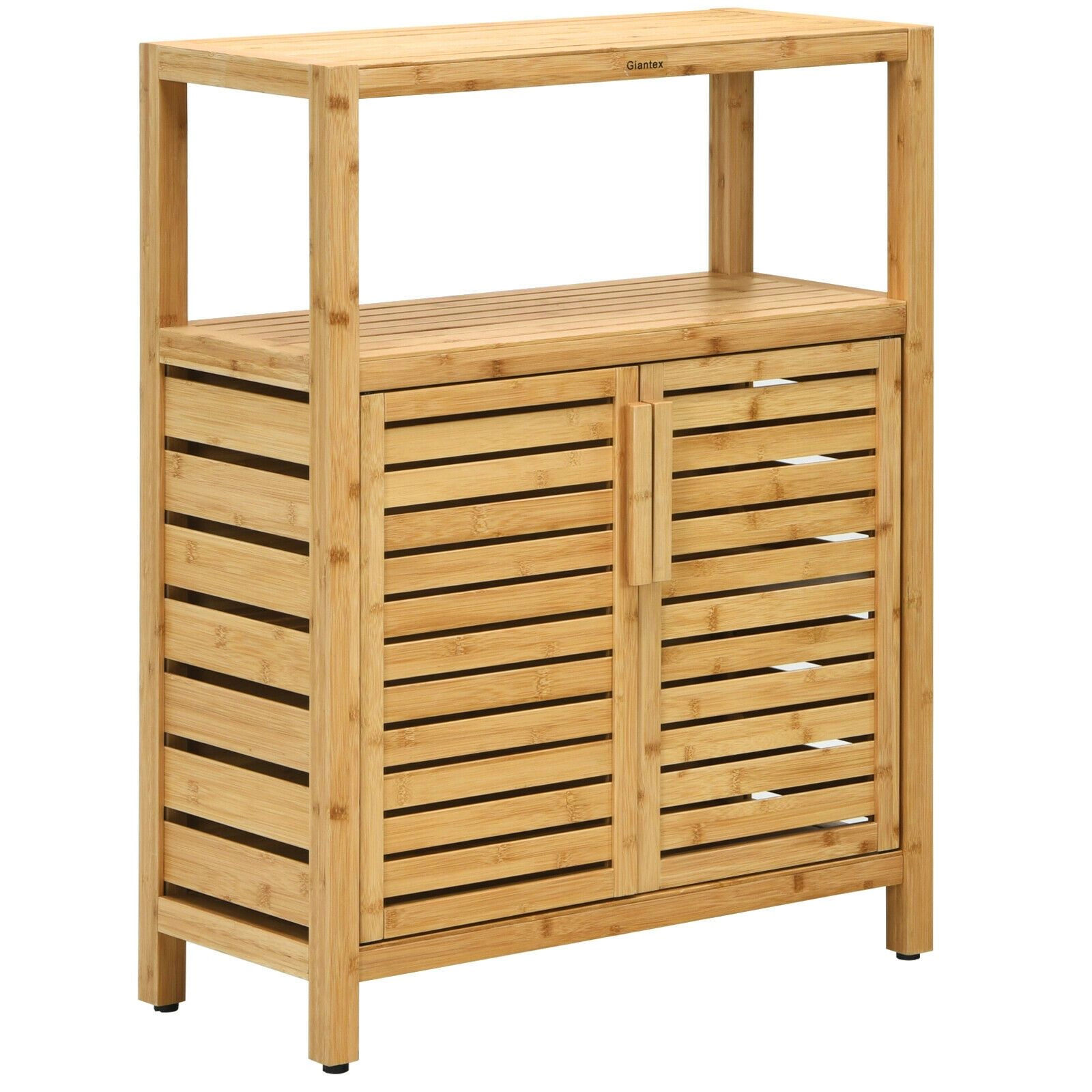 SlickBlue 2-Door Bathroom Storage Cabinet with Open Shelf
