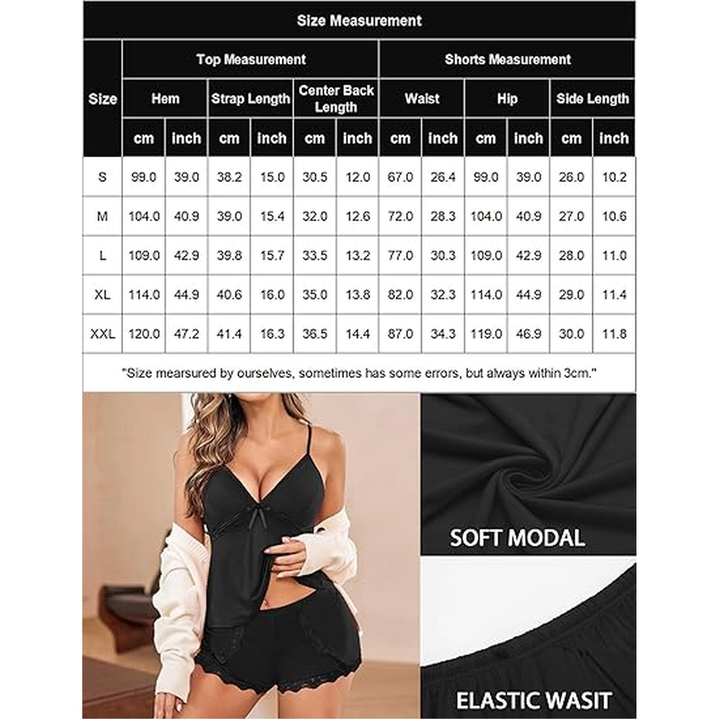 Avidlove Women's Modal Lace Trim Cami Top and Shorts Pajama Set