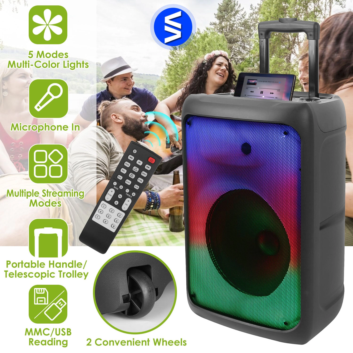 GBruno LED Wireless Party Speaker With Trolley