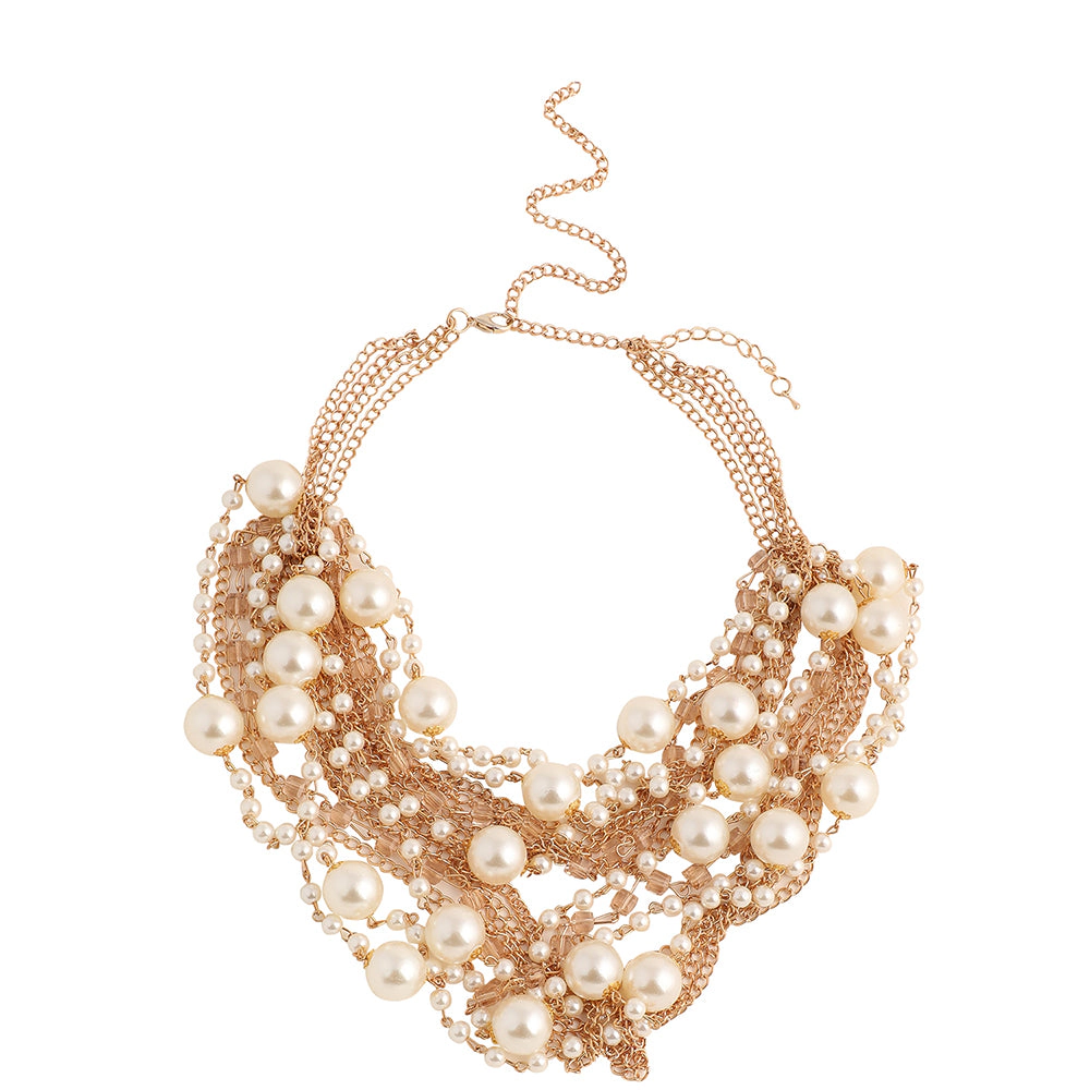 SOHI Women's Pellet-Cluster Statement Necklace