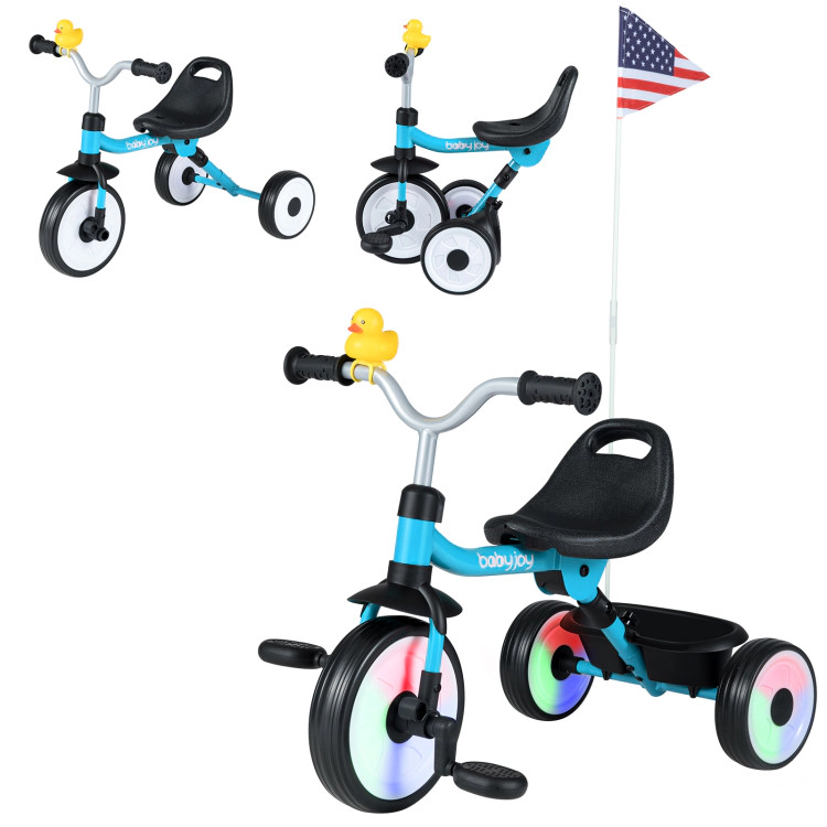 Hivvago Toddler Tricycle with 3-Position Seat and Storage Basket for Kids