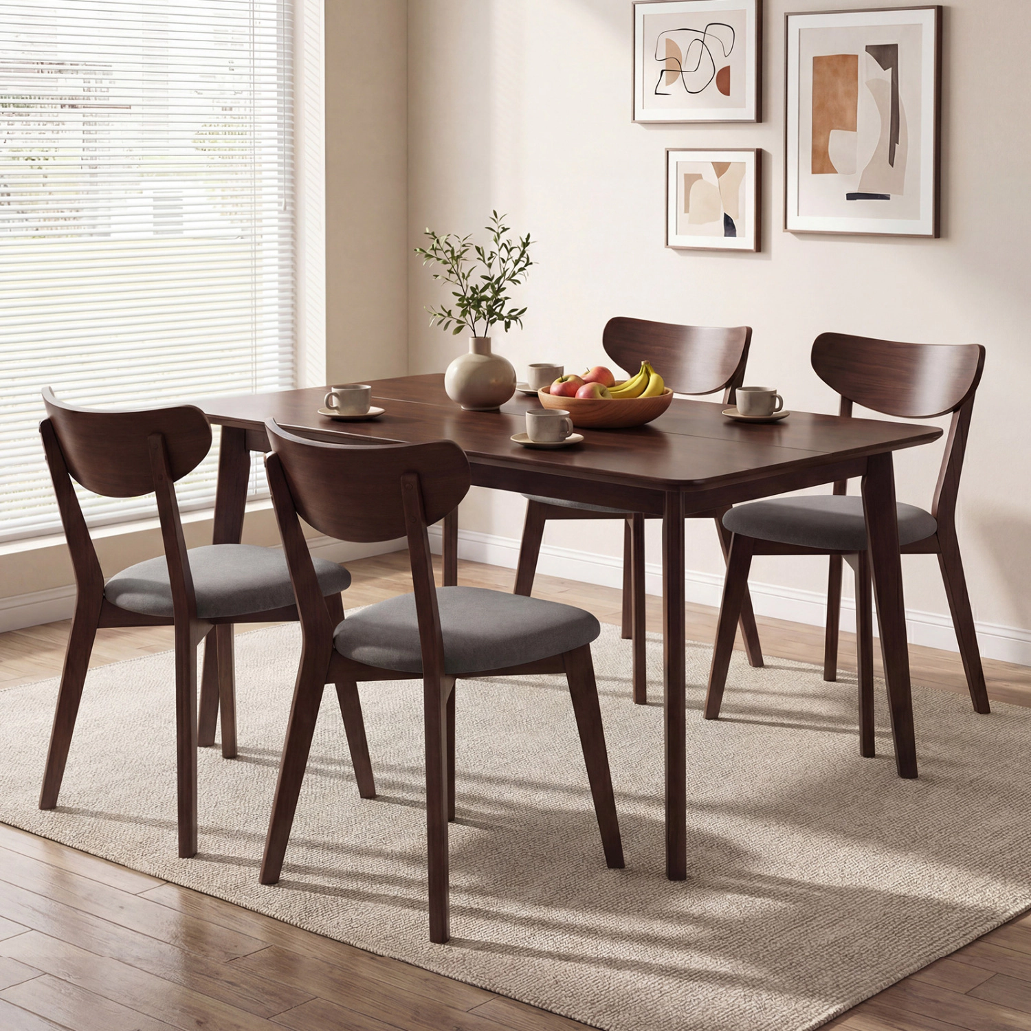 LJG Rectangle Dining Table for 4-6 People 47" Kitchen Table