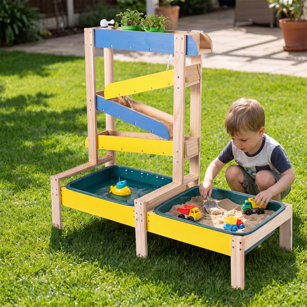 Hivvago Sand and Water Table for Toddlers with 2 Water Basins