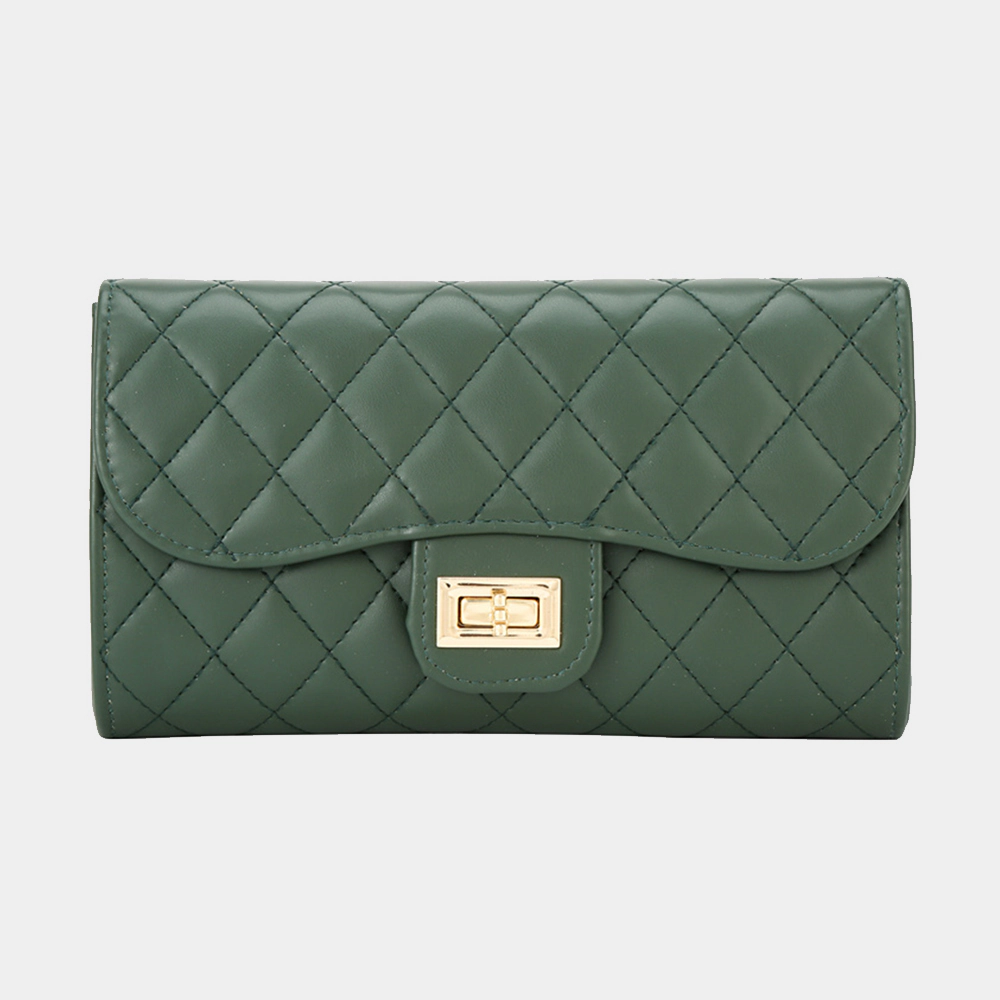 FASHNZFAB Quilted Flap Evening Clutch Bag / Crossbody