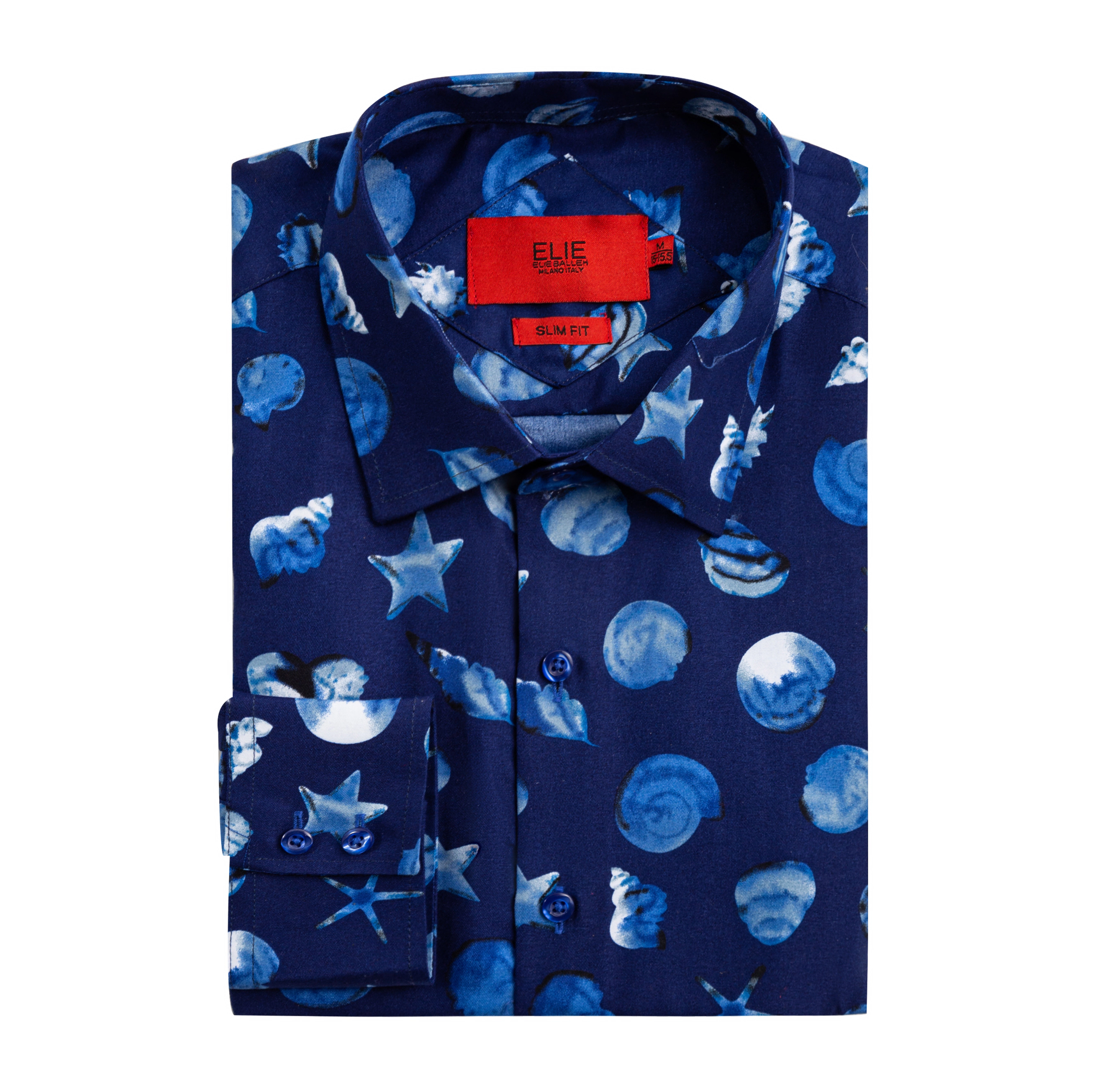 Elie Balleh Boys Slim Fit Boys' Sea Shell Print Shirt
