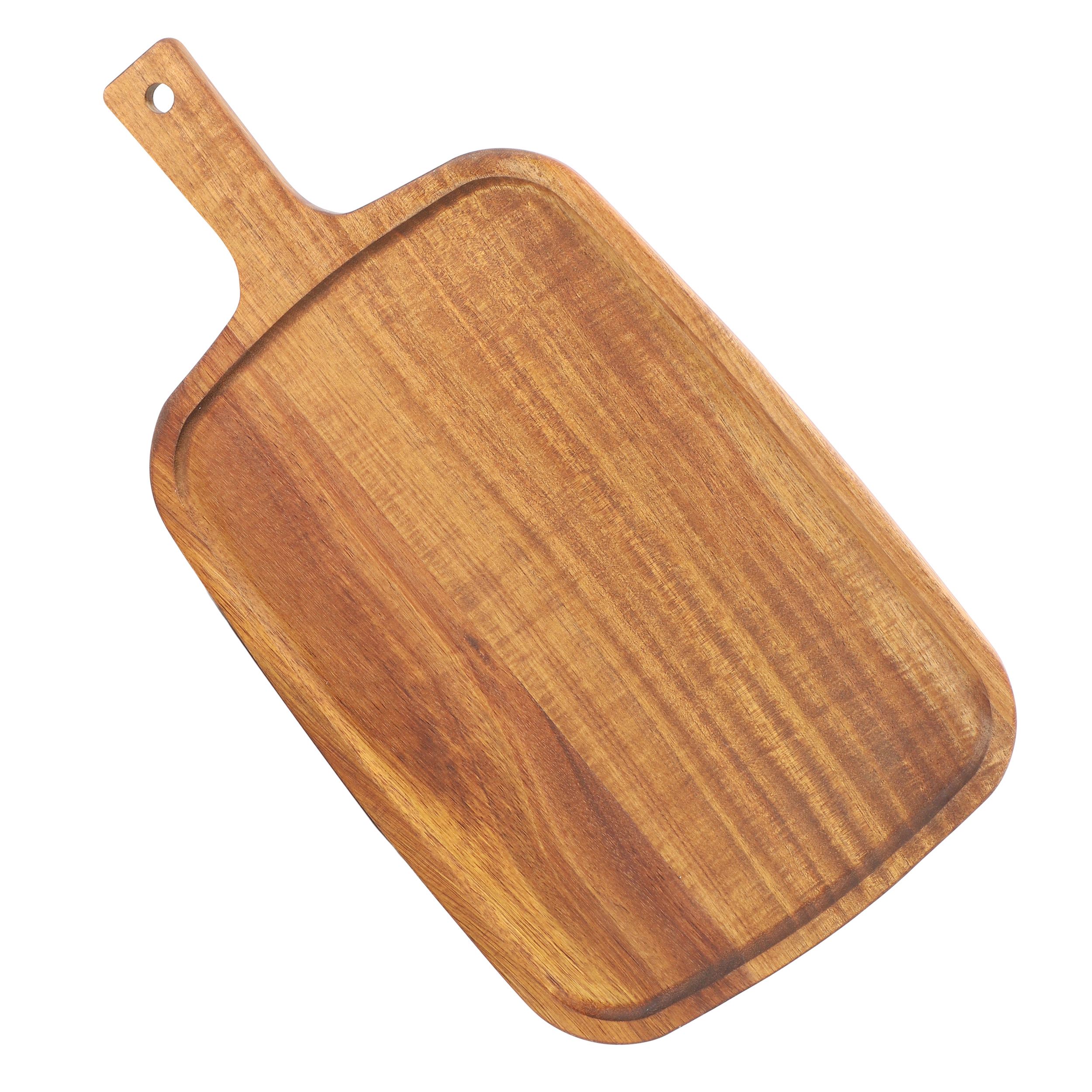 MegaChef 14 Inch Acacia Wood Rectangle Serving Board with Handle