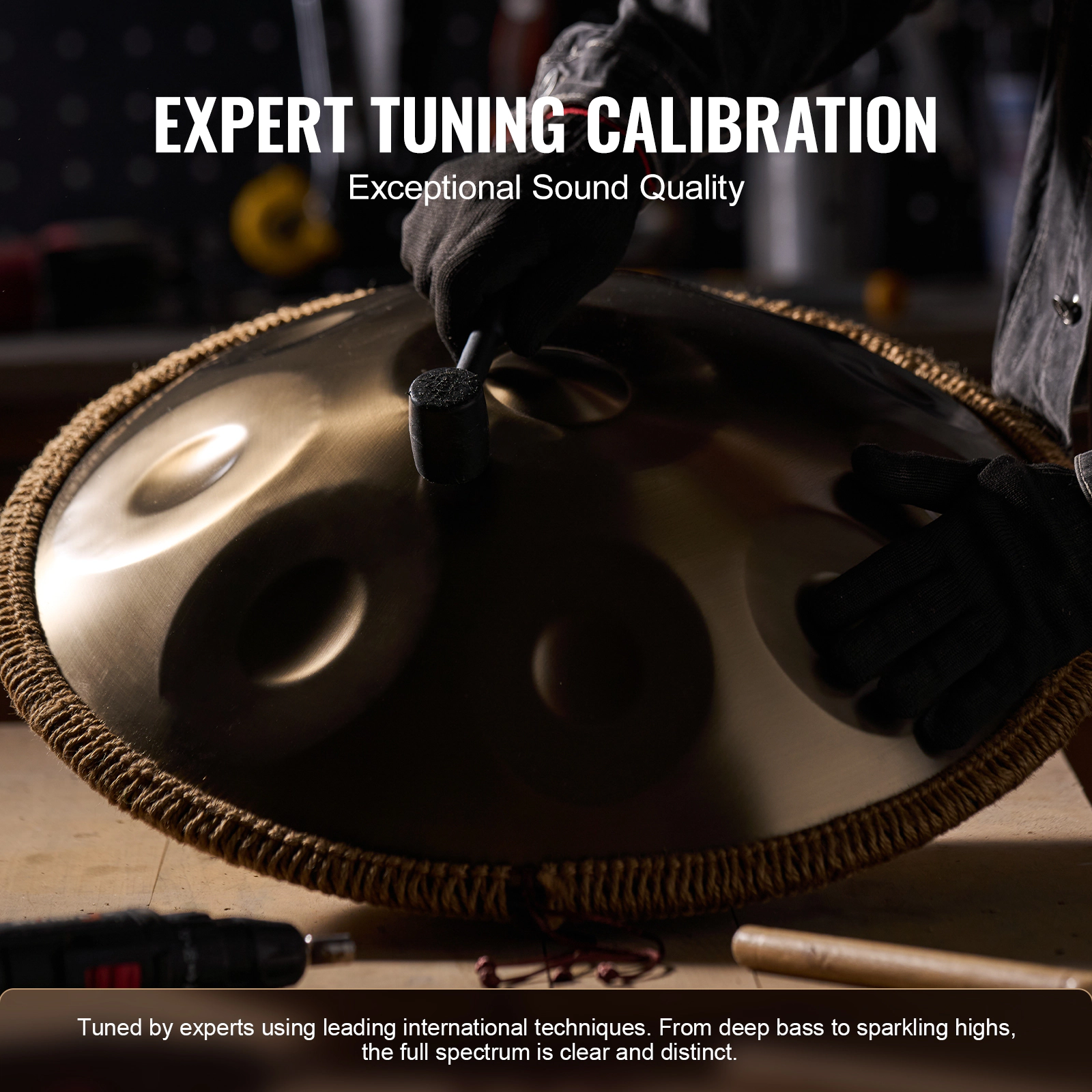 HONGGE Handpan Drum 22 in D Minor with Mallets, Stand & Carry Bag, Steel Healing Sound Percussion for Adults Beginners