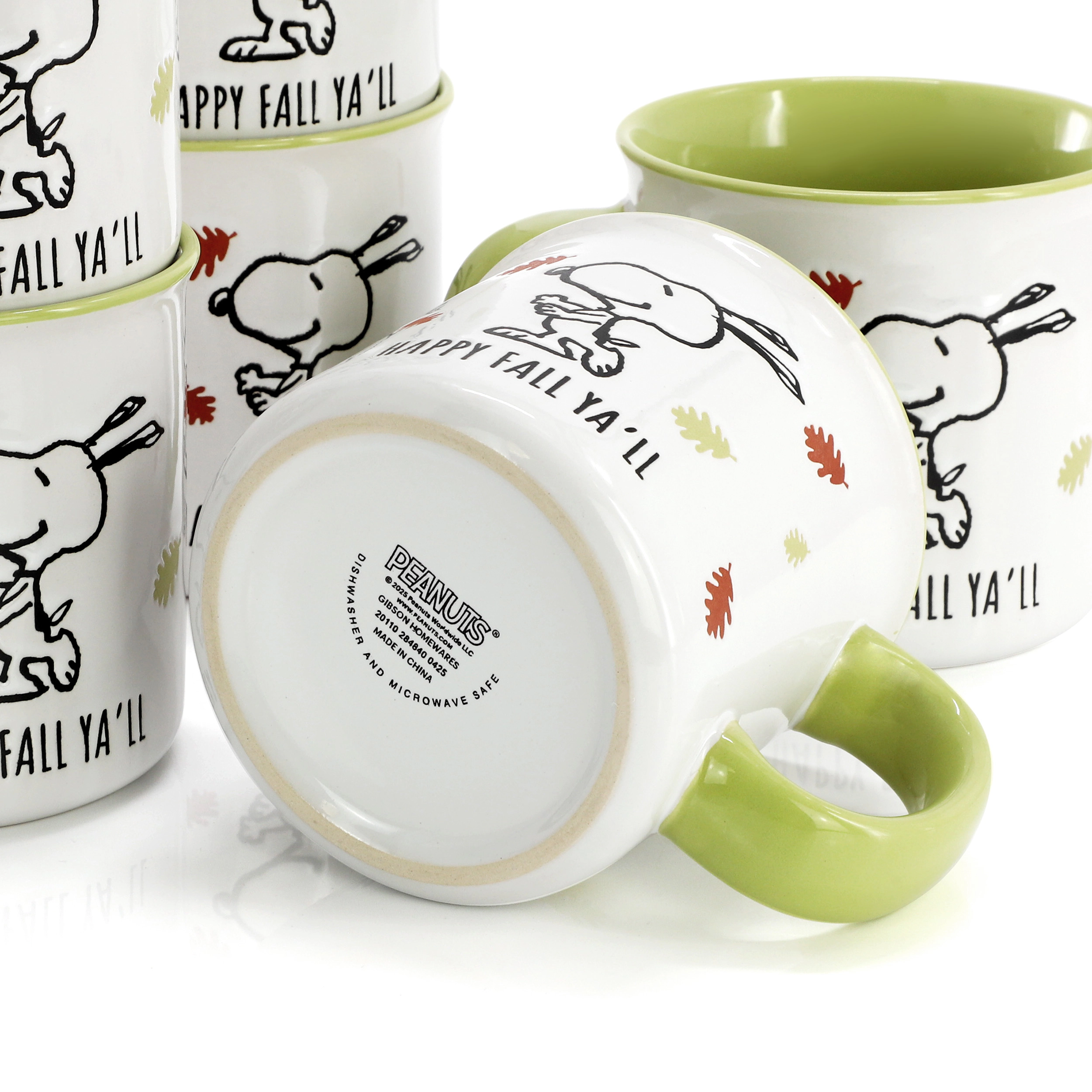 Peanuts Happy Fall Ya'll Ounce 6 Piece Stoneware Mug Set in