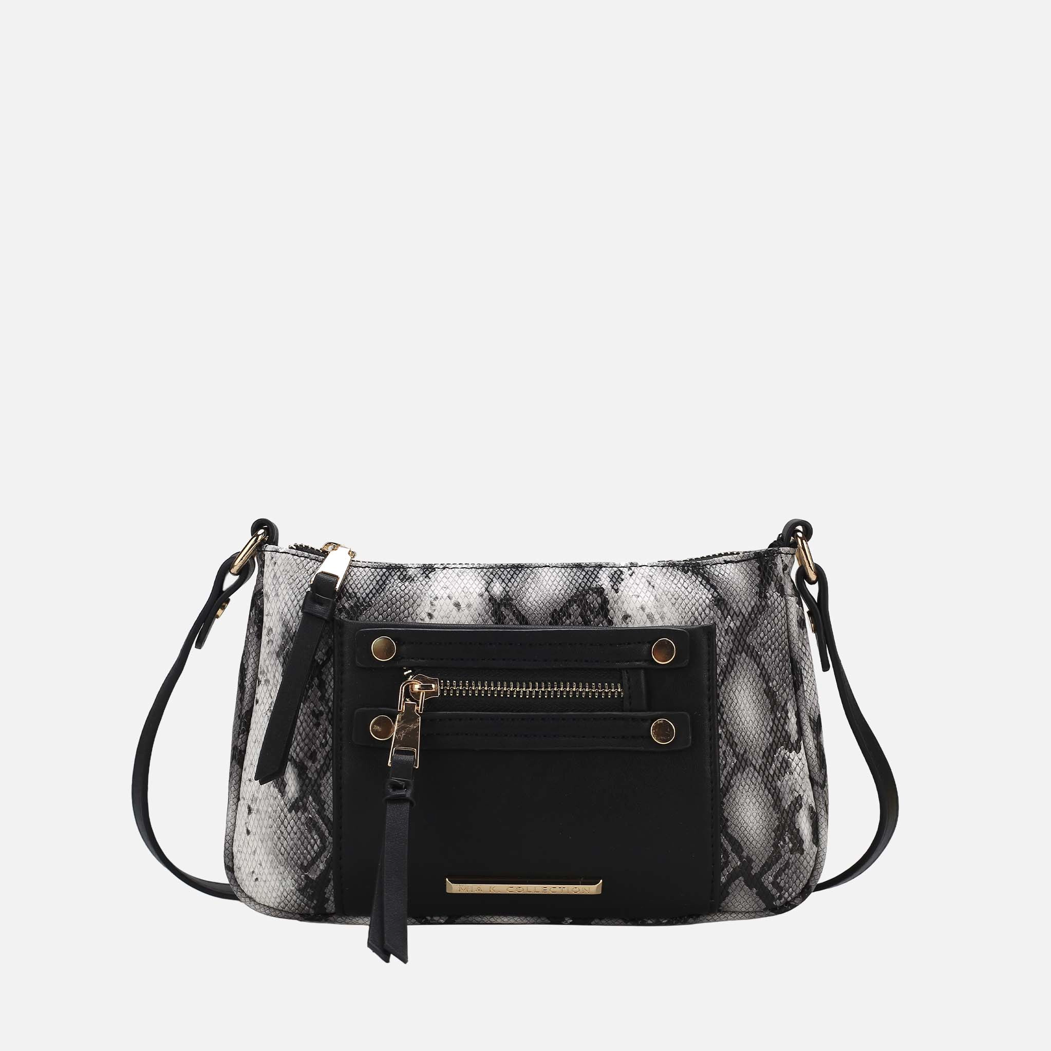 Mia K Collection Essie Crossbody Bag - Vegan Pebble Leather, Adjustable Strap