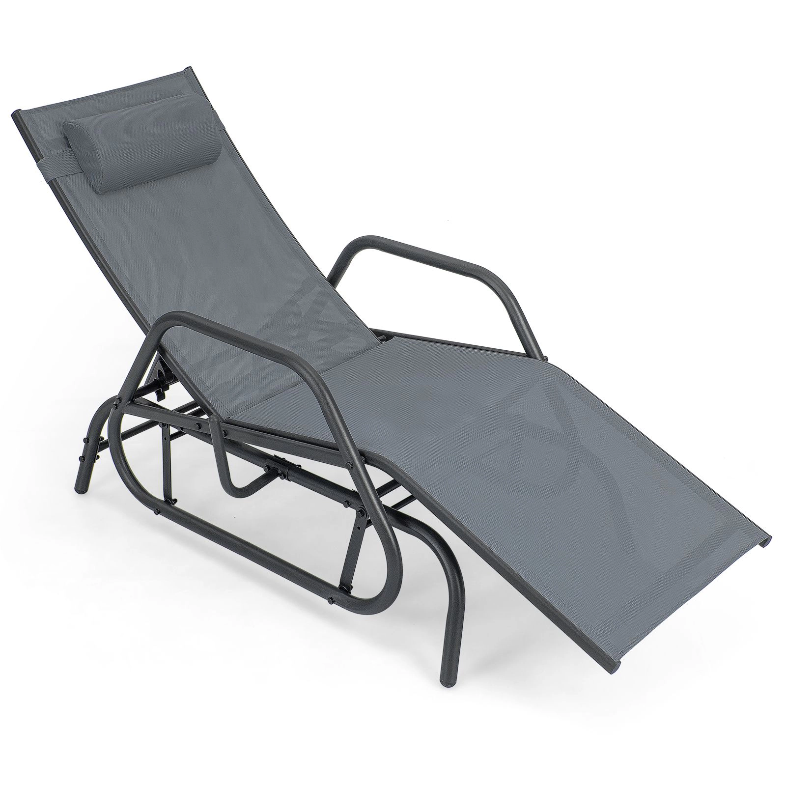 SlickBlue Outdoor Glider Recliner with 3-Position Adjustable Backrest