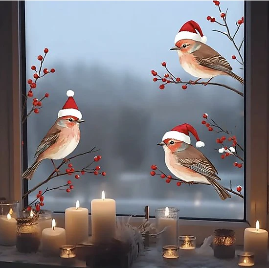 S-ZONE Christmas Window Stickers for Adults & Kids, Indoor Decor, Color ...