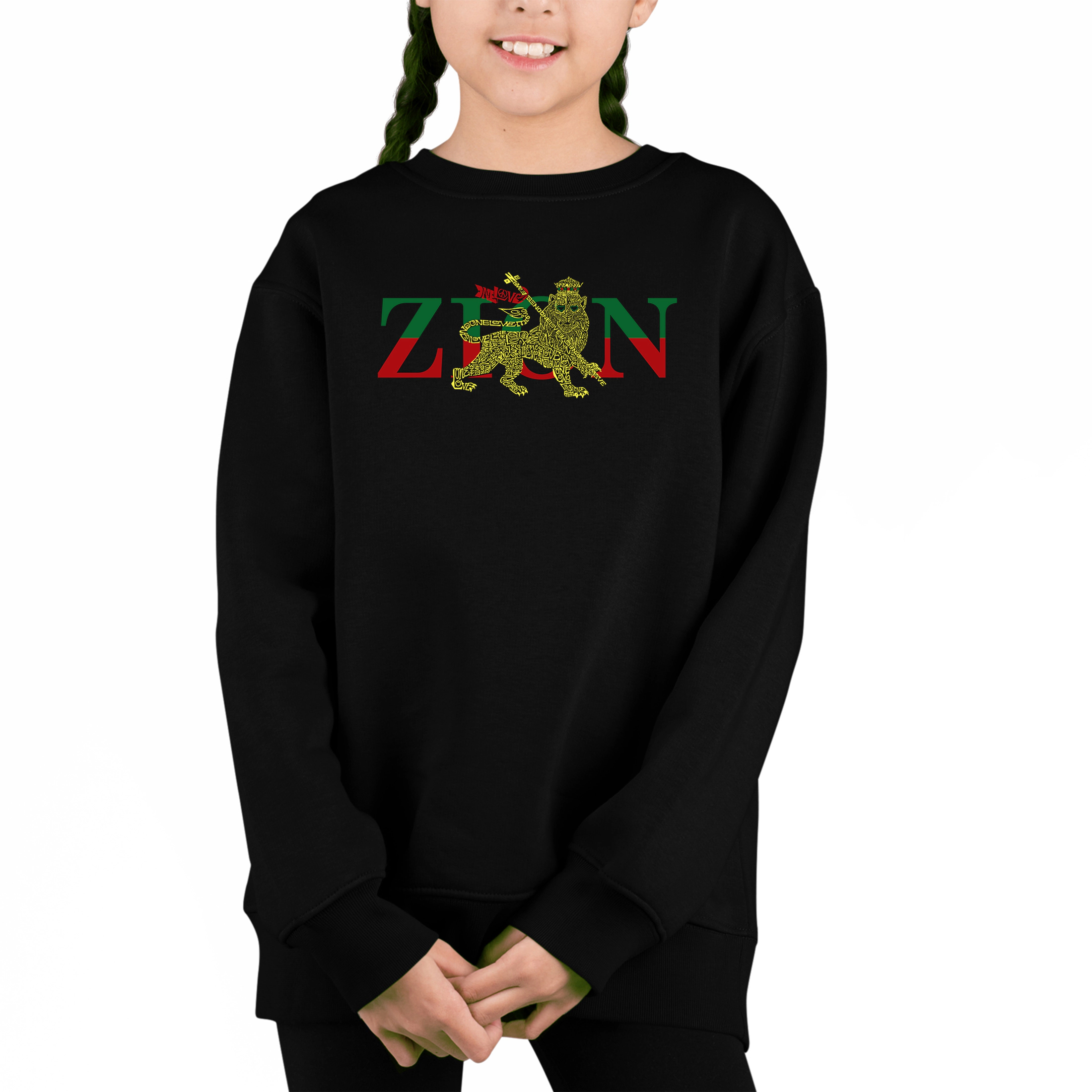 LA Pop Art Girl's Word Sweatshirt - Zion One Love