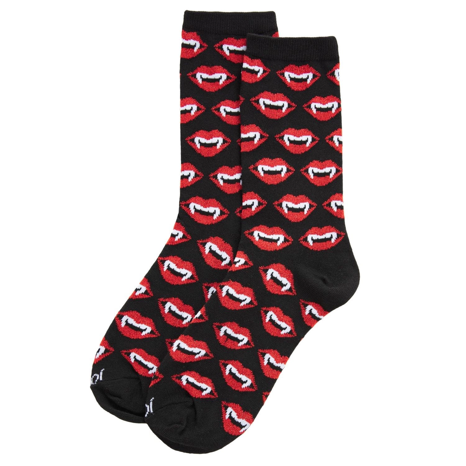 MeMoi Vampire Lips Novelty Crew Socks