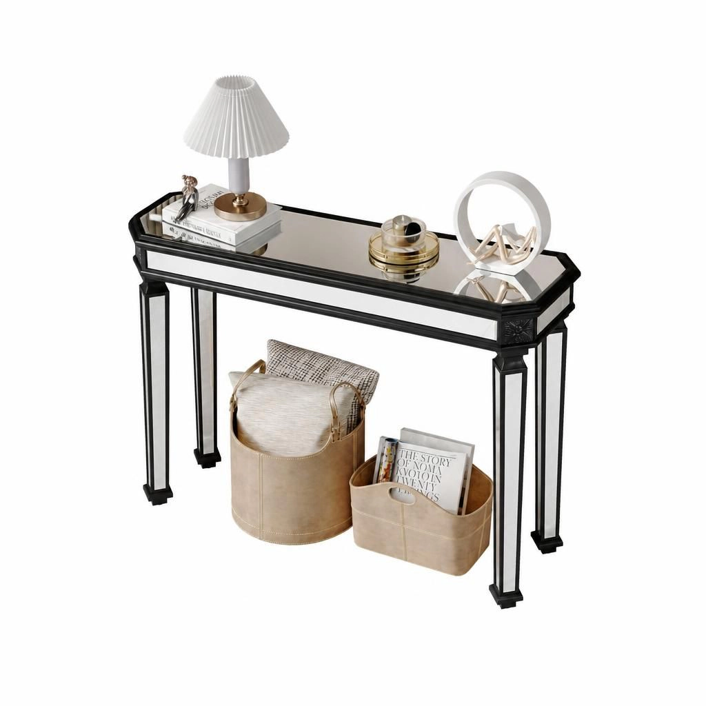 GOODSILO Slim Long Narrow Console Table Solid Wood Frame