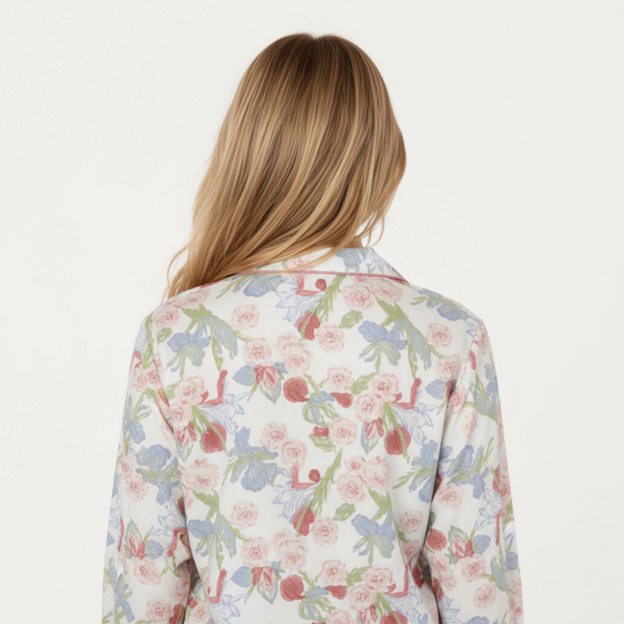 Anna-Kaci Women's 2-Piece Floral Print Button Up Long Sleeve Pajama Top and Matching Pants