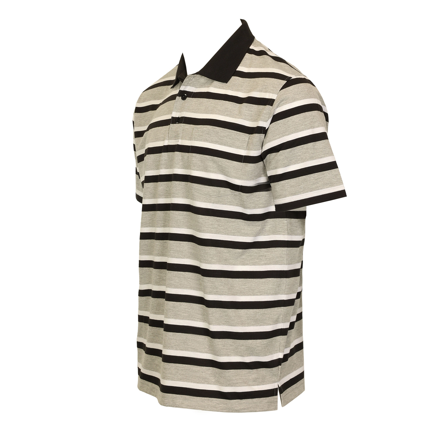 Gioberti Men's Regular Fit Stripe Short Sleeve Polo w/ Pocket