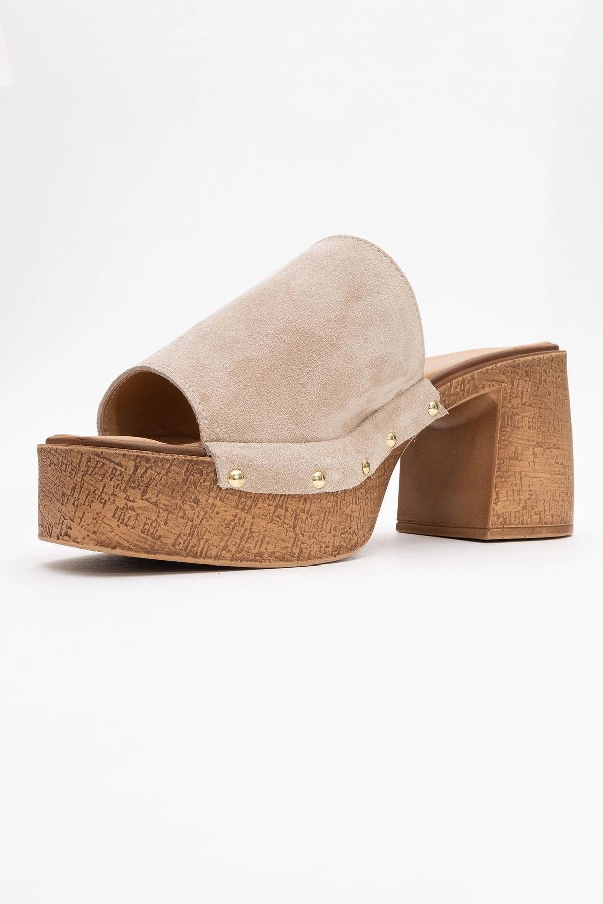 Forever & Always Womens Pull Leather Platform Mules
