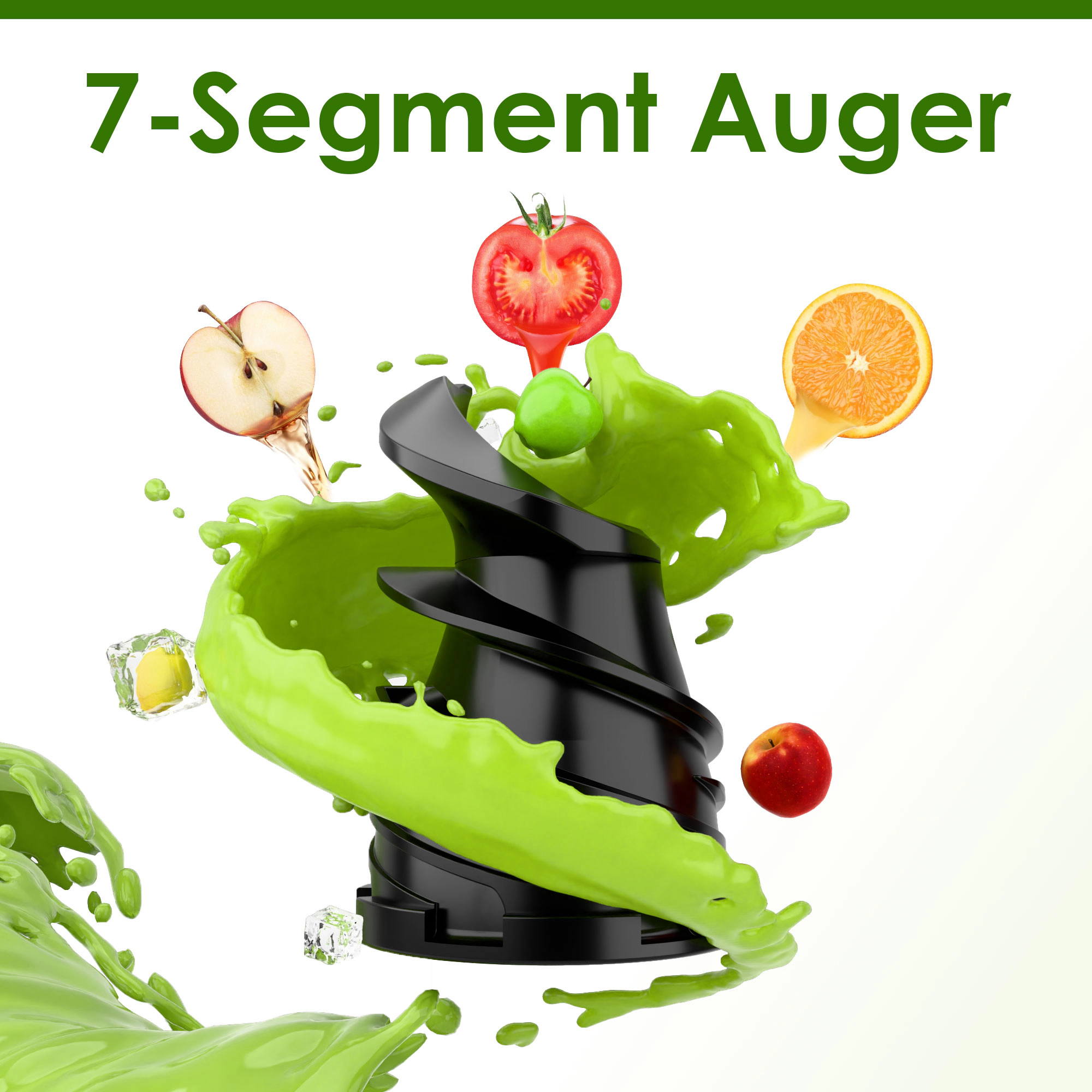 WHALL Cold Press Juicer, Extra Large Feed Chute Masticating Juicer with Touchscreen for Whole Fruits & Vegetables, Gray