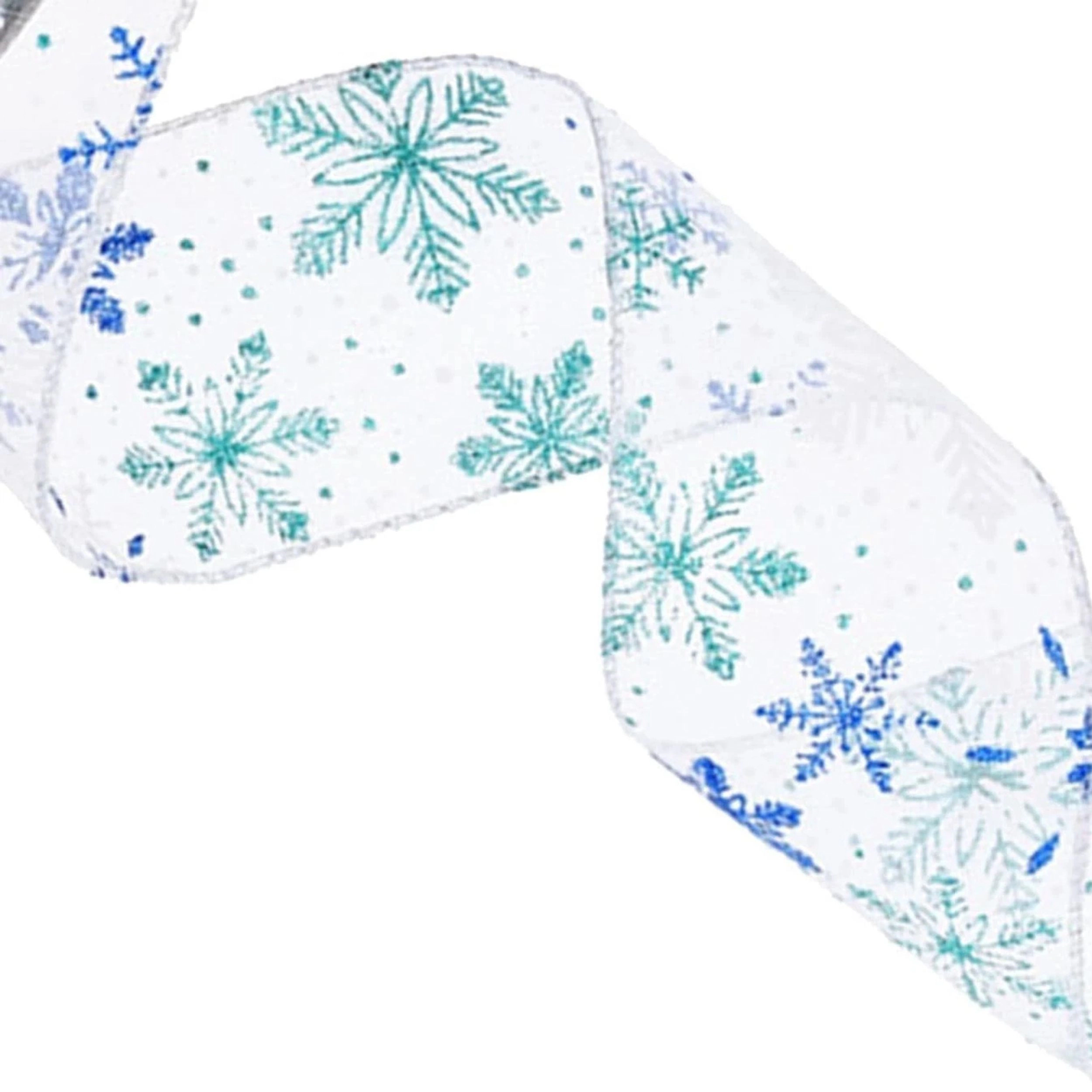 Home Collection 2.5" Wired Glitter Snowflake Christmas Ribbon 10 Yards