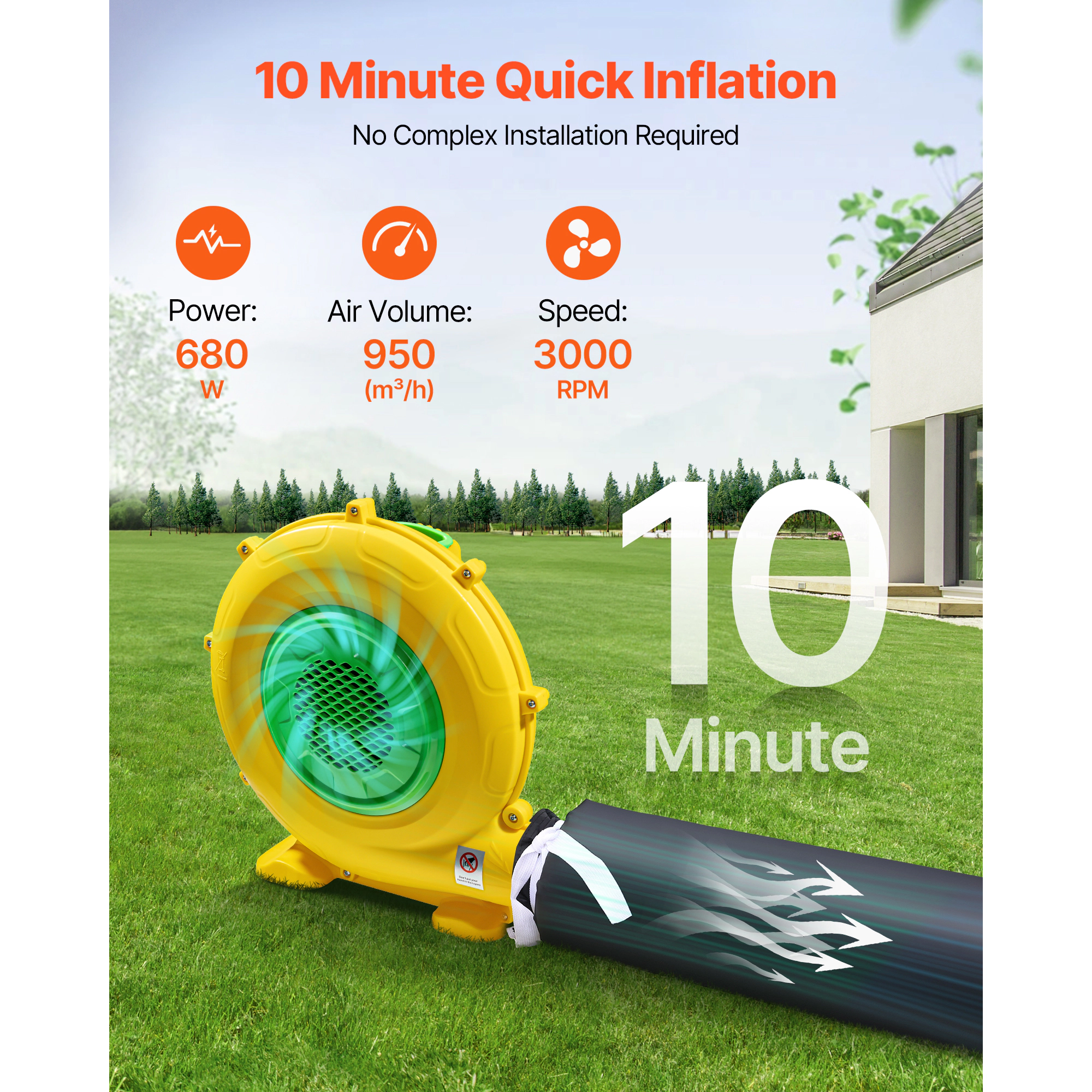 HONGGE Inflatable Nightclub Party Tent with Blower & Sandbag Ventilated Blow up Night Club 2 Windows
