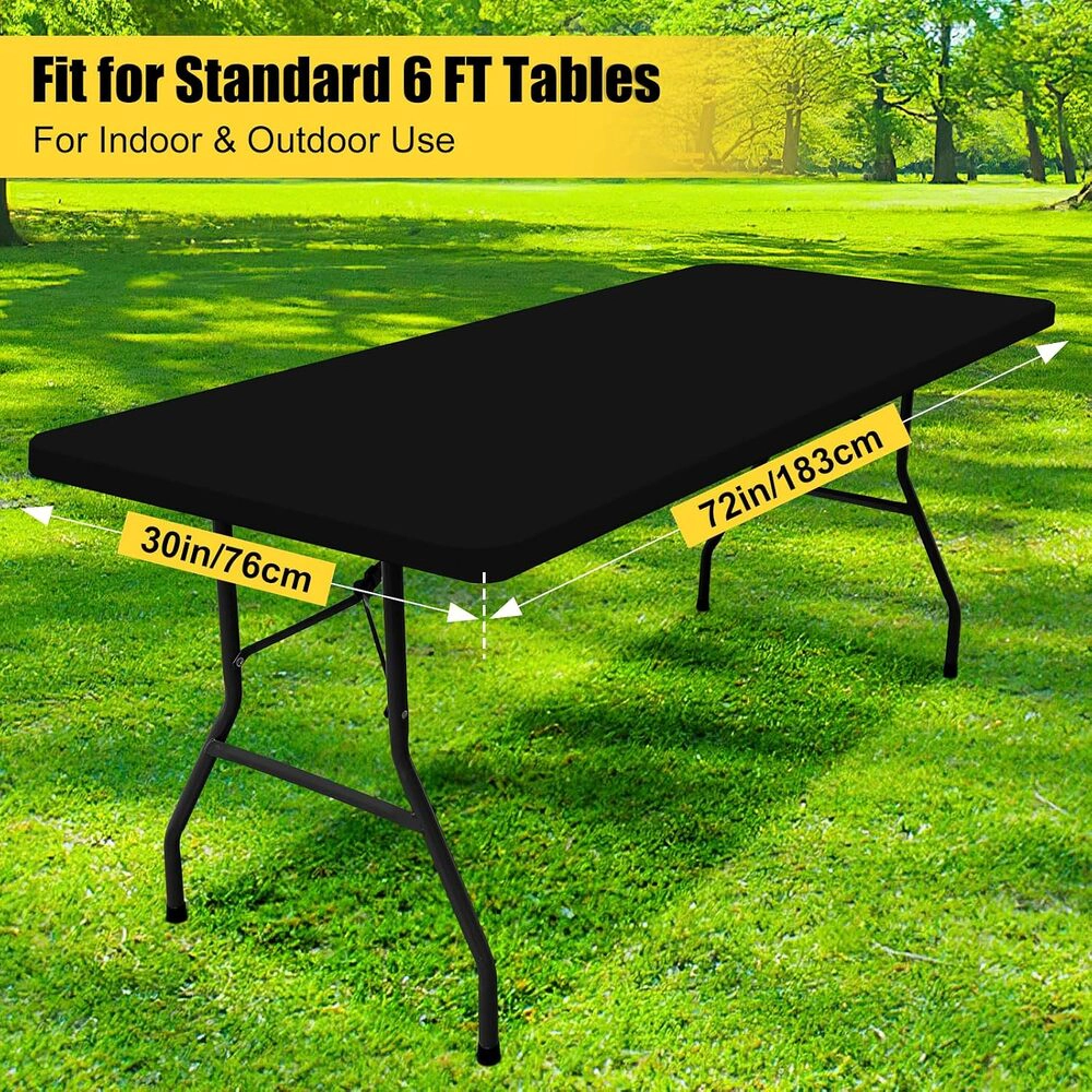 Technopliance 2 Pack Waterproof Fitted Rectangle Tablecloth 30 x 72 Inch