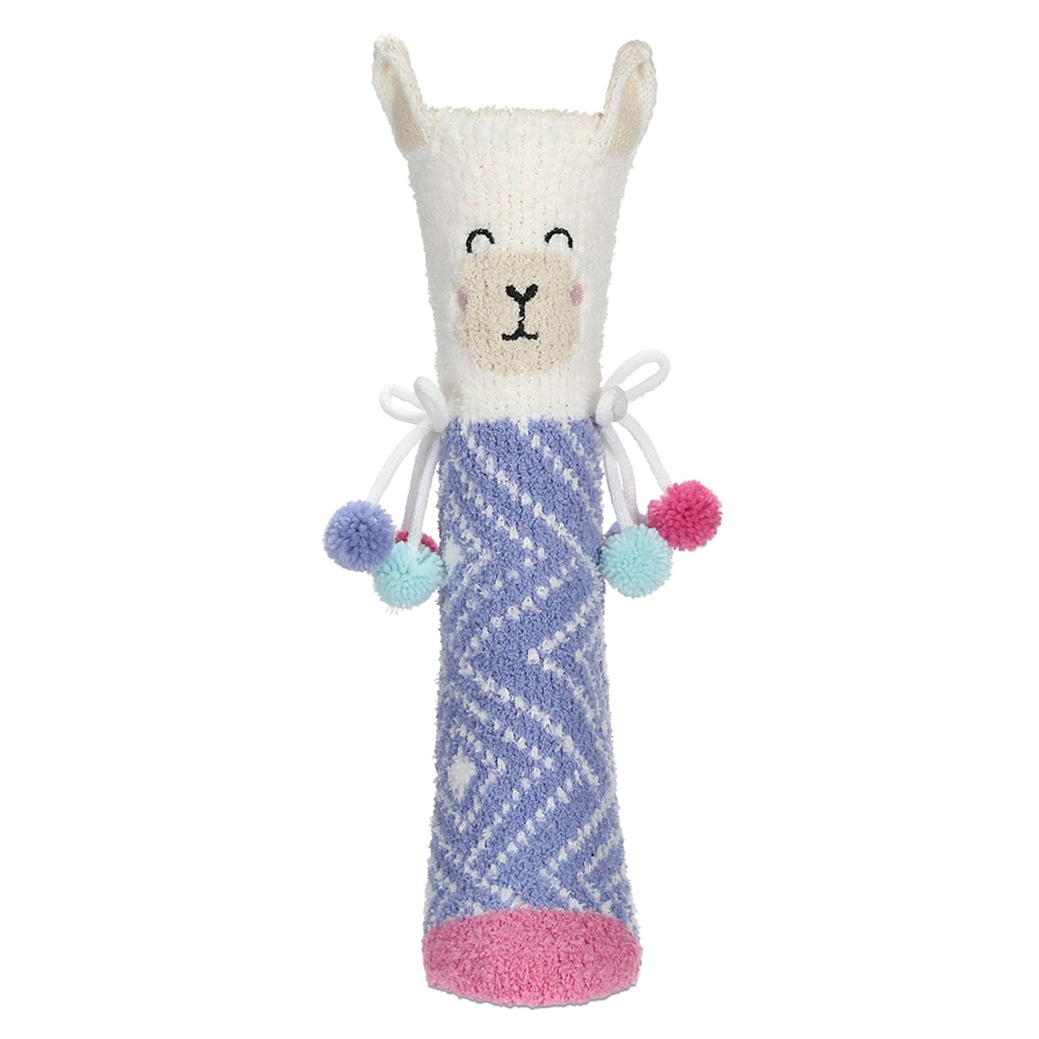 MeMoi Women's Llama Embellished Critter Plush Crew Socks