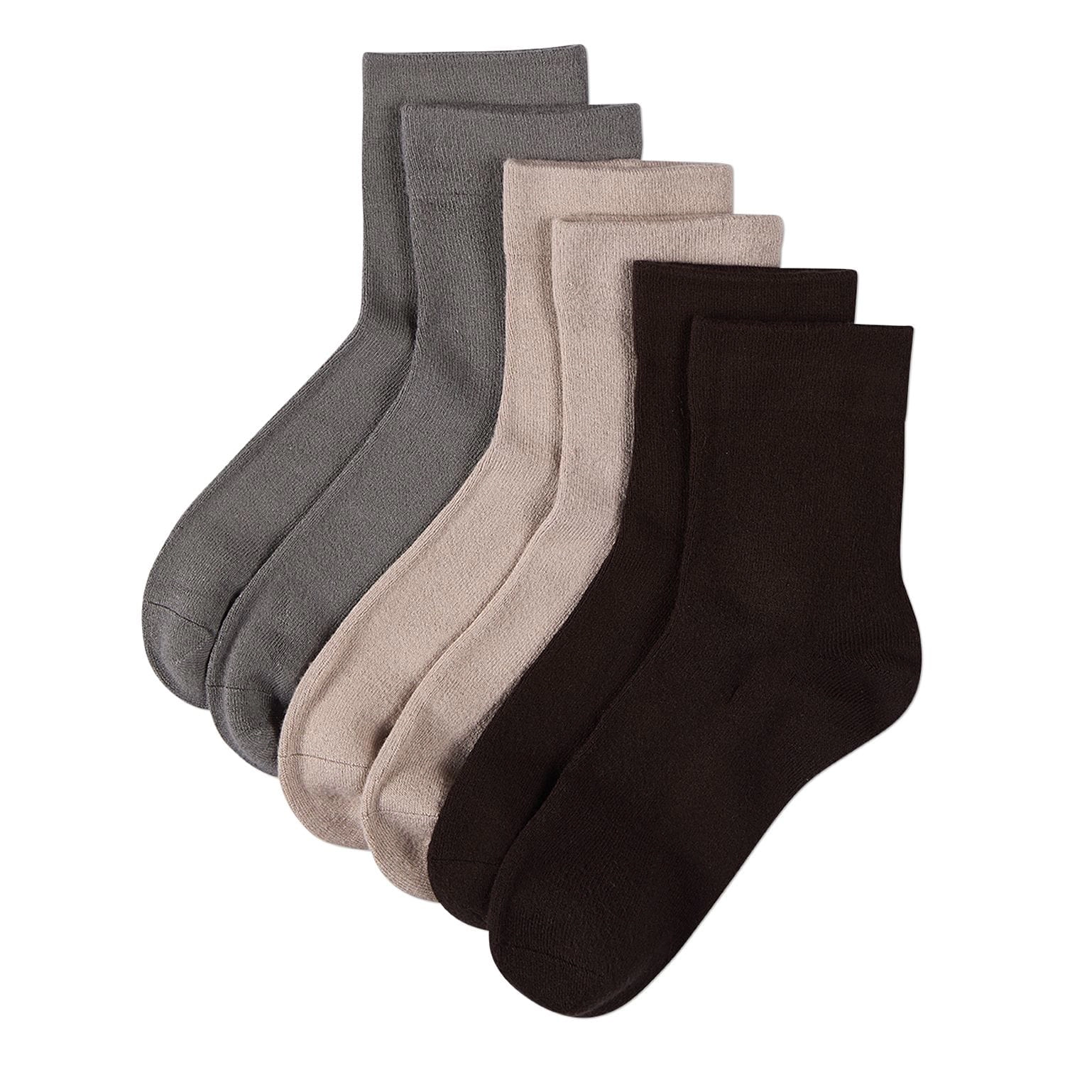 MeMoi 3 Pair Women's Silky-Soft Comfort Cuff Crew Socks