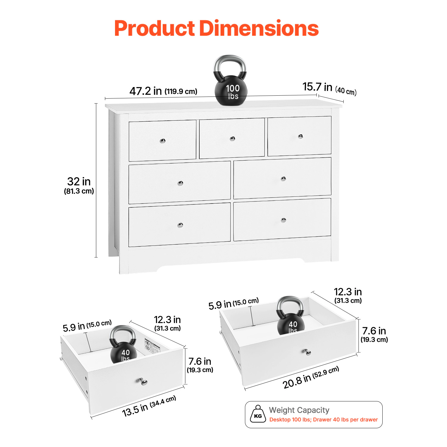 HONGGE Dresser Wooden Chest of Drawers with Sliding with Anti-tip Device Modern Minimalist Dresser Chest Closet Storage