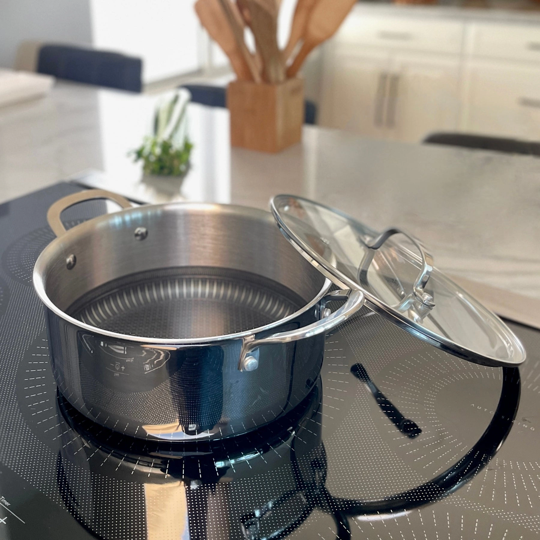 Lexi Home 4.8-Quart Tri-Ply Stainless Steel Dutch Oven Pot, Induction & Oven Safe