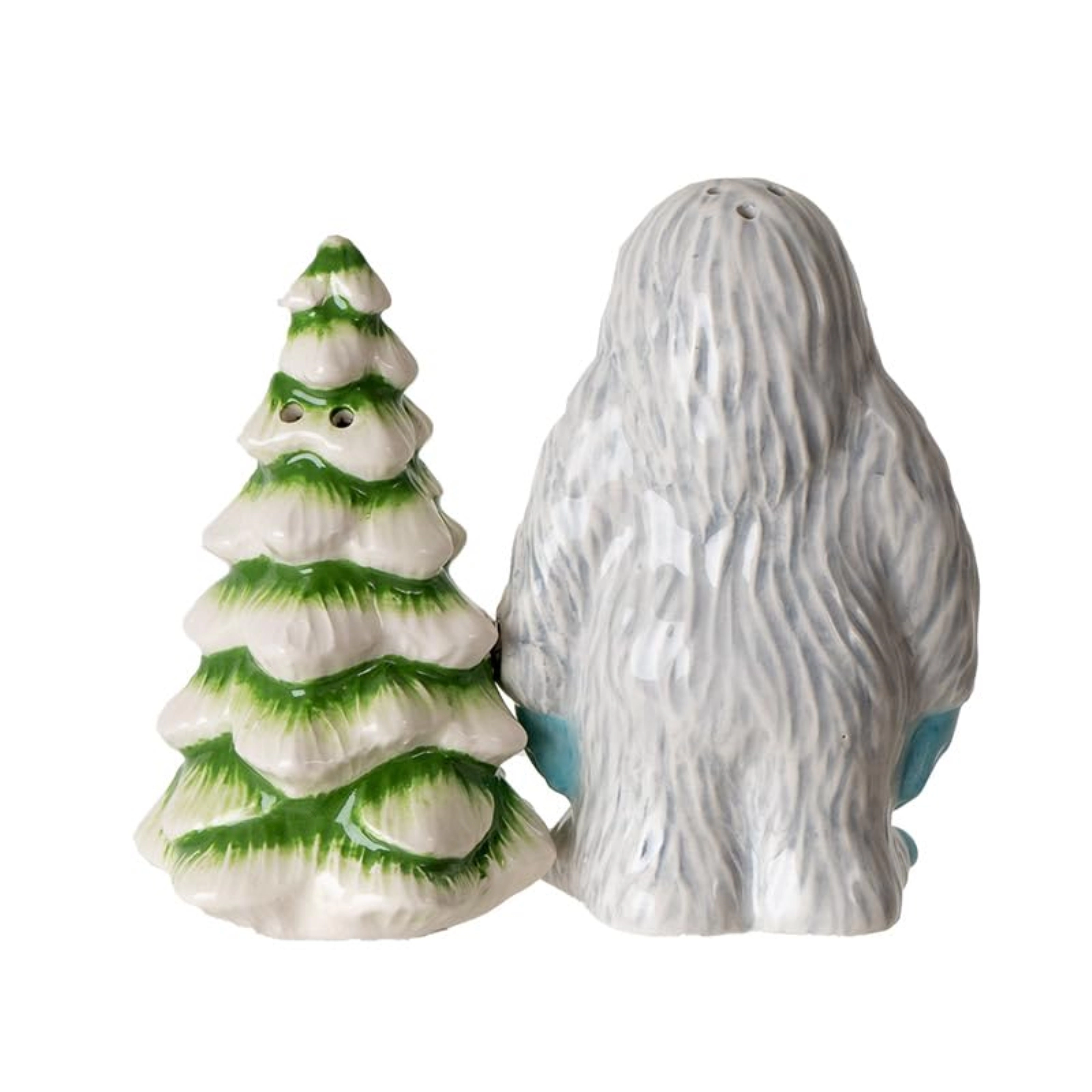 Pacific Giftware Yeti With White Pine Tree Ceramic Magnetic Salt and Pepper Shaker Set
