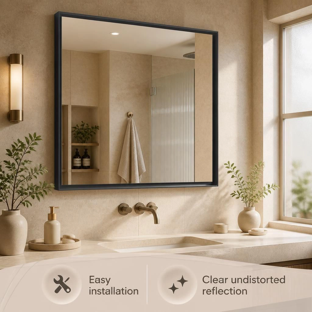 ELEMENT ACE Large Rectangular Wall Mounted Bathroom Mirror
