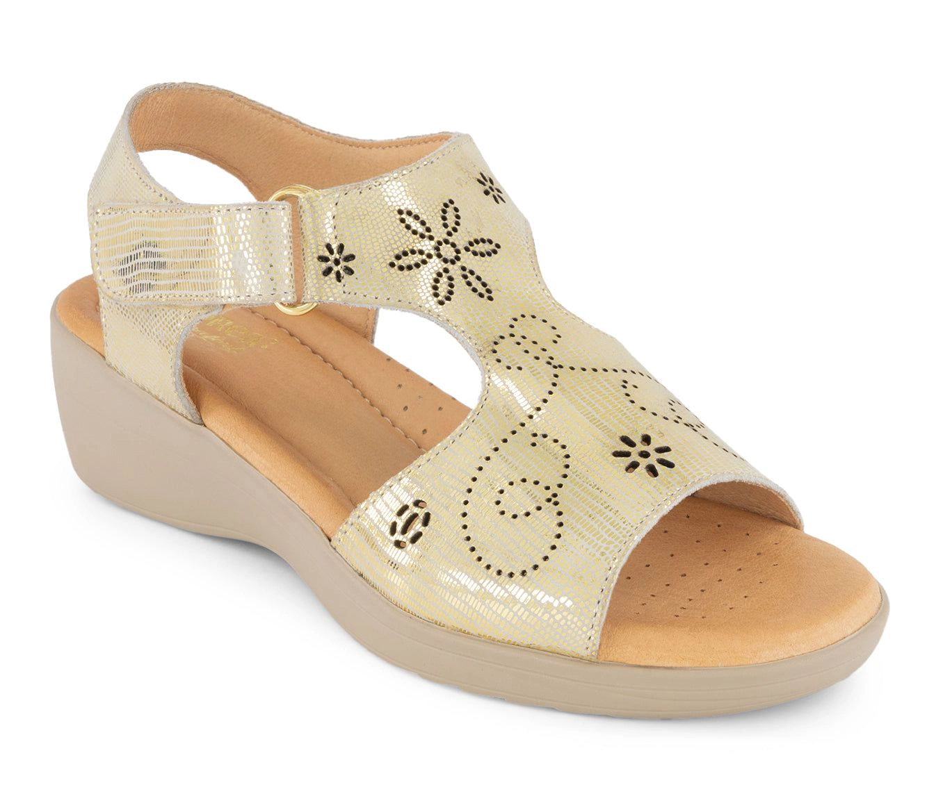 Andrea Premium Comfort Womens Wedge Leather Sandals
