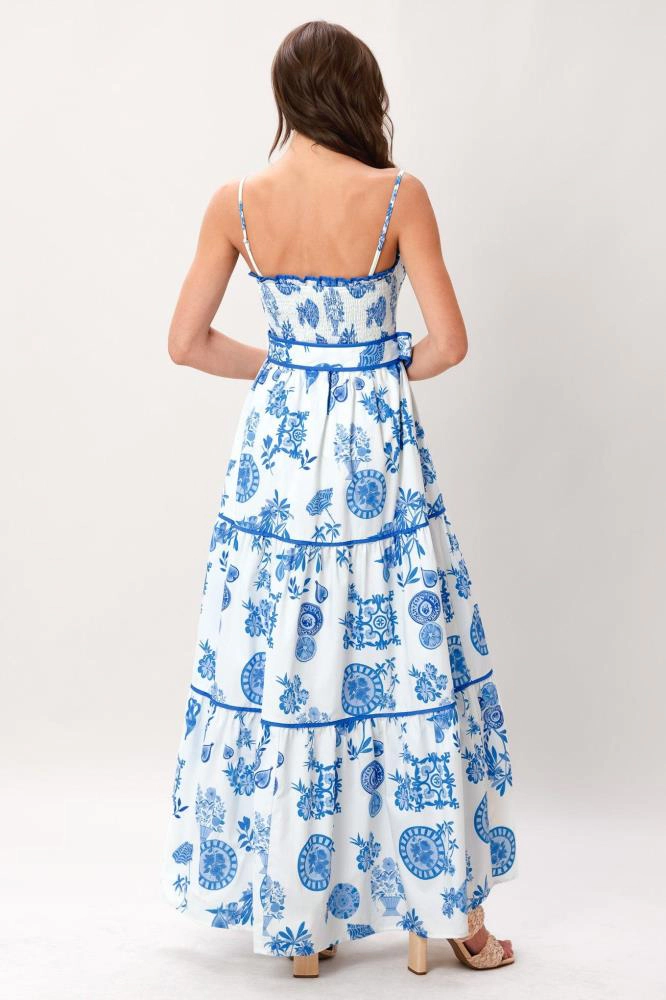TRUEDAMES Women Santorini Dream Woven Maxi Dress