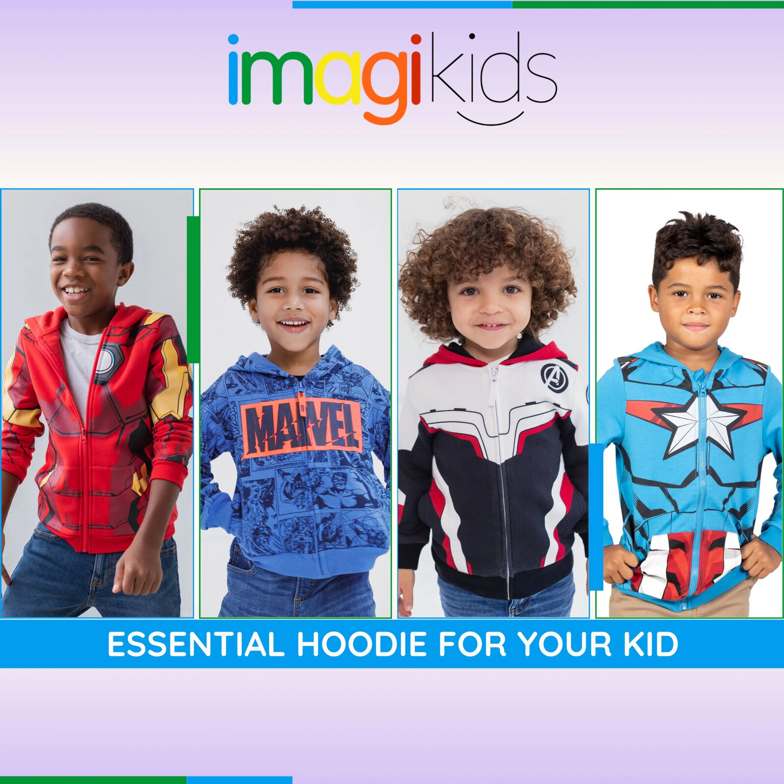 Marvel Avengers Boys' Fleece Zip-Up Hoodie