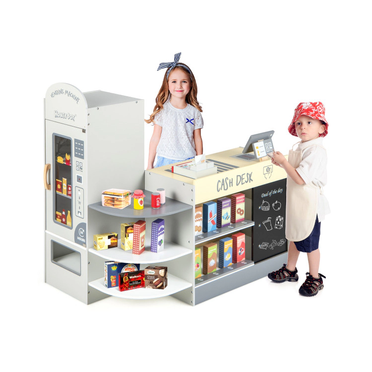 Hivvago Kids Grocery Store Playset with Cash Register POS Machine