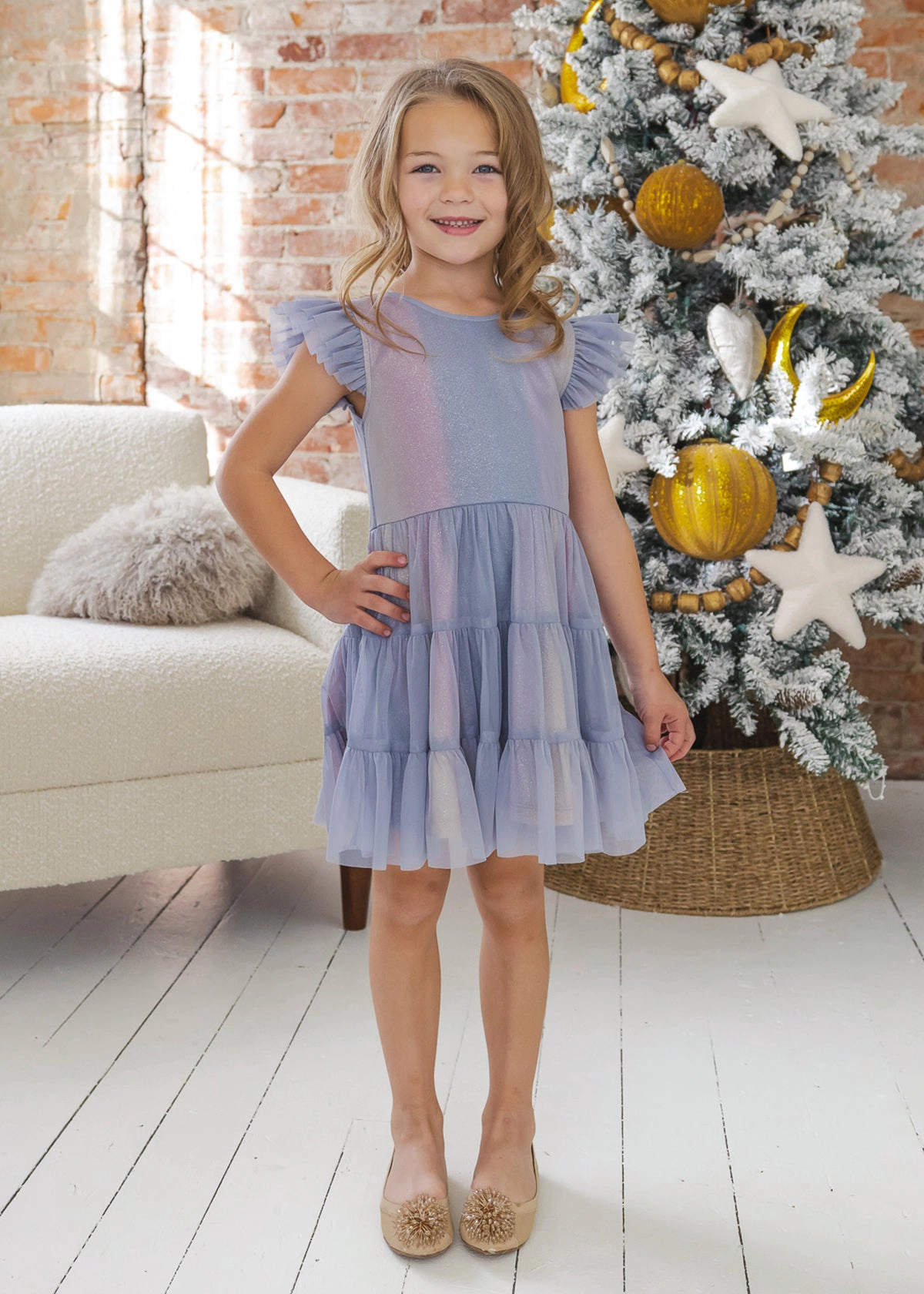 Isobella and Chloe Phoenix Tiered Soft Tulle Dress