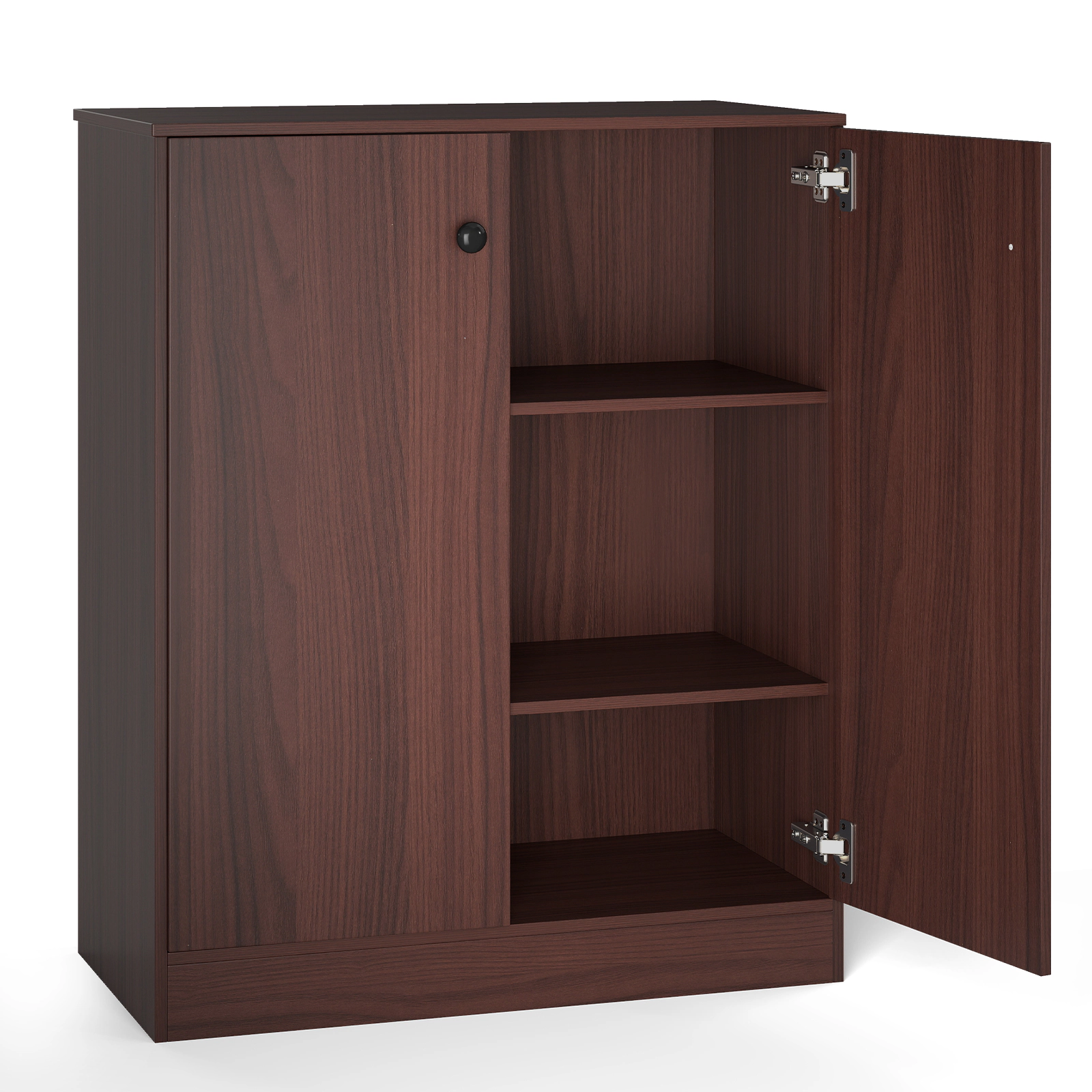 Slickblue Brown Accent Storage Cabinet with Adjustable Shelves for Kitchen Dining Room Home Office